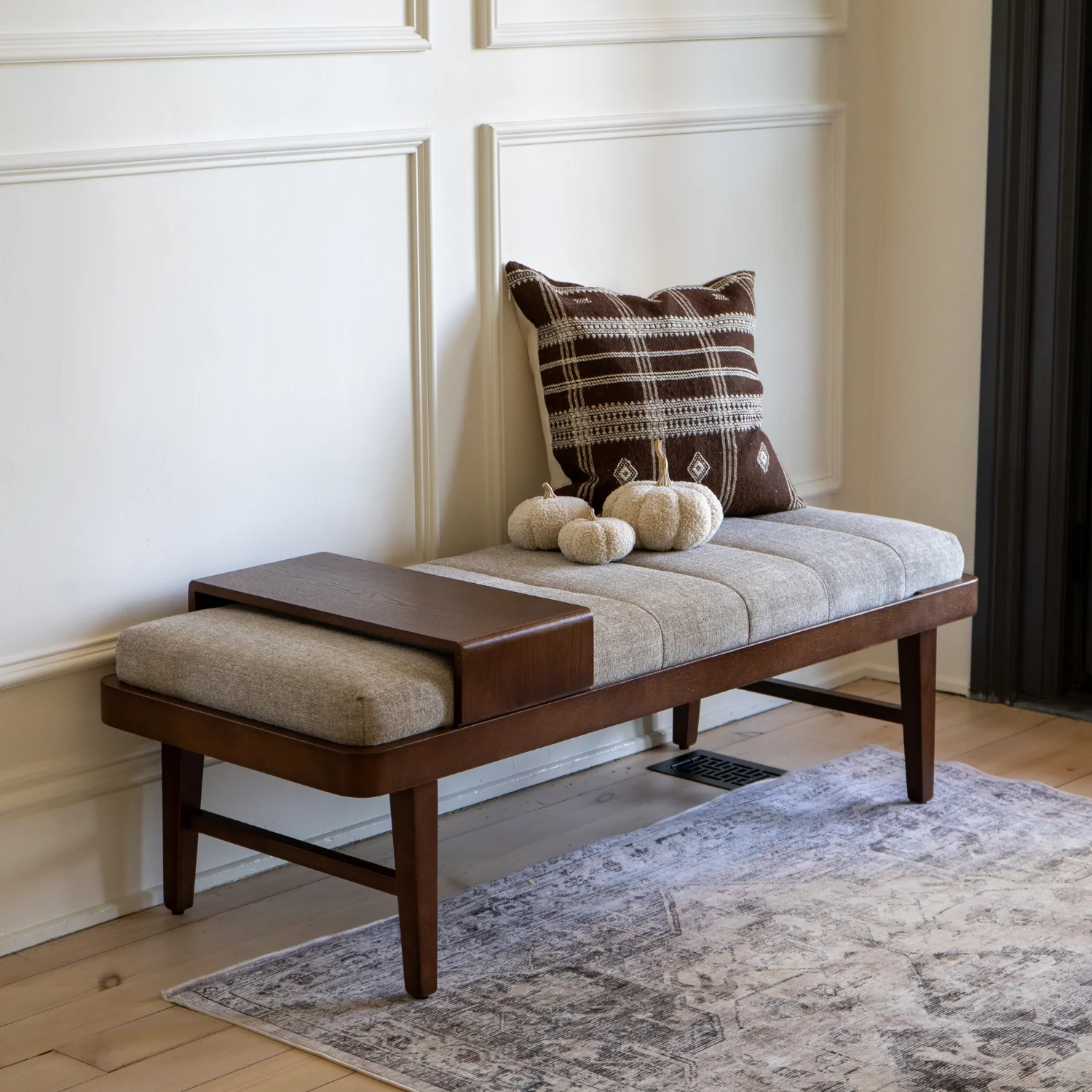 Charlestown Bench - Pebble Sand Chenille - Image 2