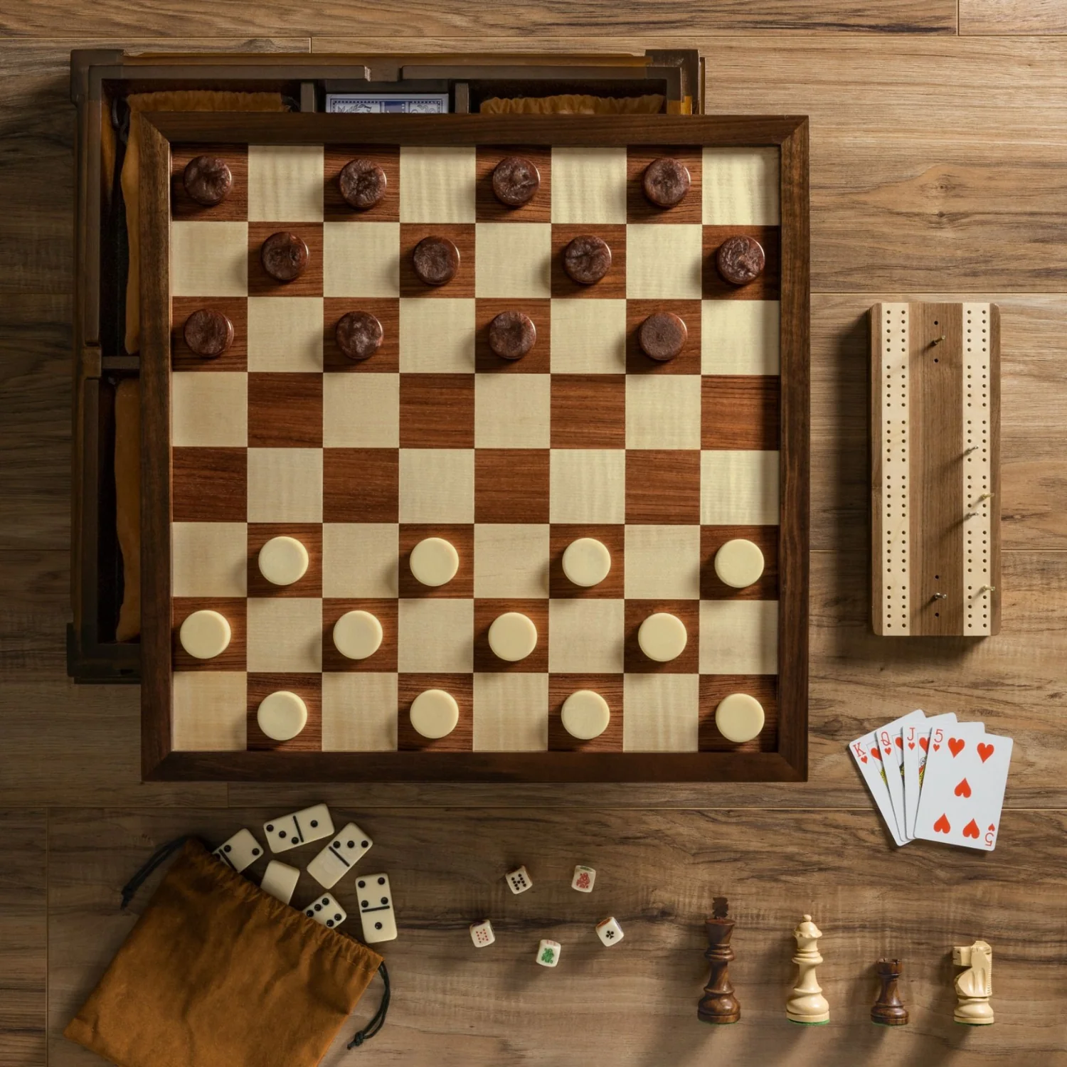 Chess 7-in-1 Walnut Game Board Set - Image 2