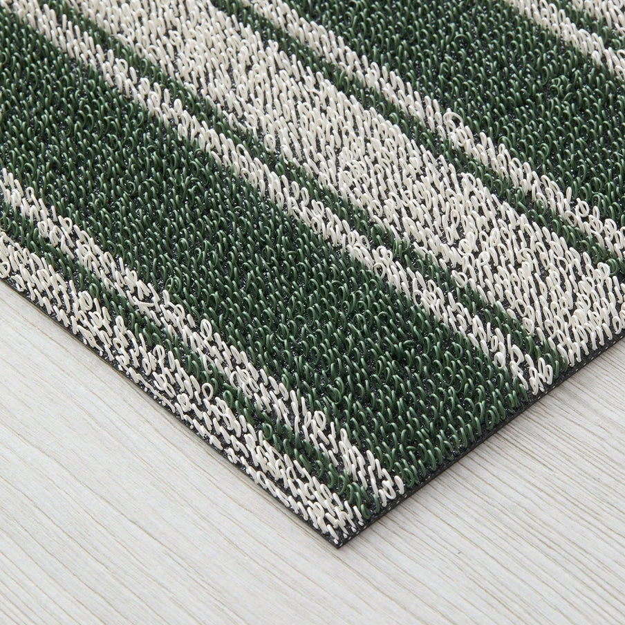 Chilewich Martha Stewart Boardwalk Stripe Shag 2x3 Utility Mat - Fern - Image 2