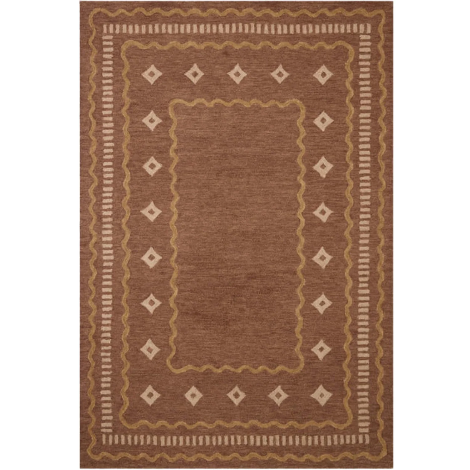 Chris Loves Julia x Loloi Alfie Clay/Spice Wool Rug