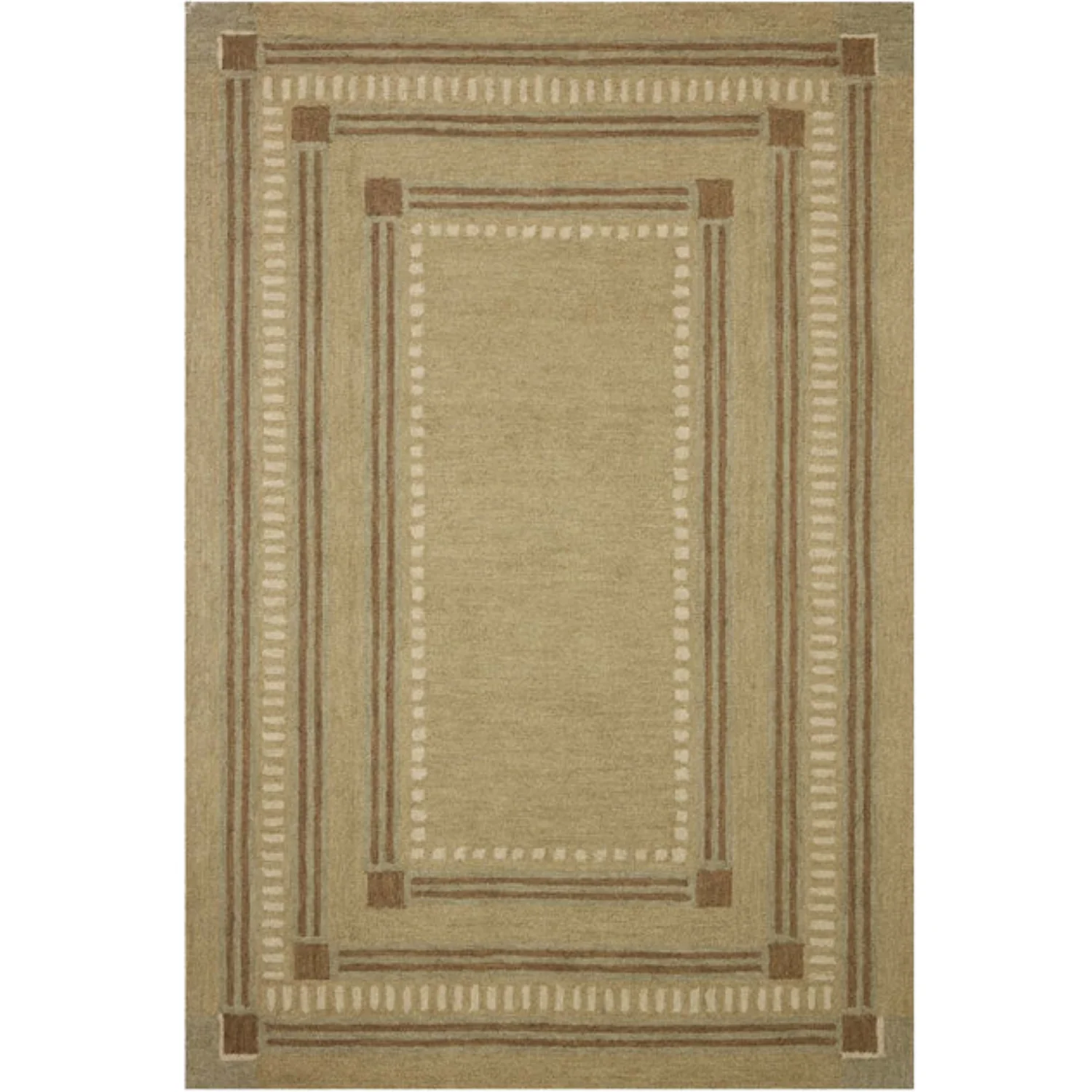 Chris Loves Julia x Loloi Alfie Green/Natural Wool Rug