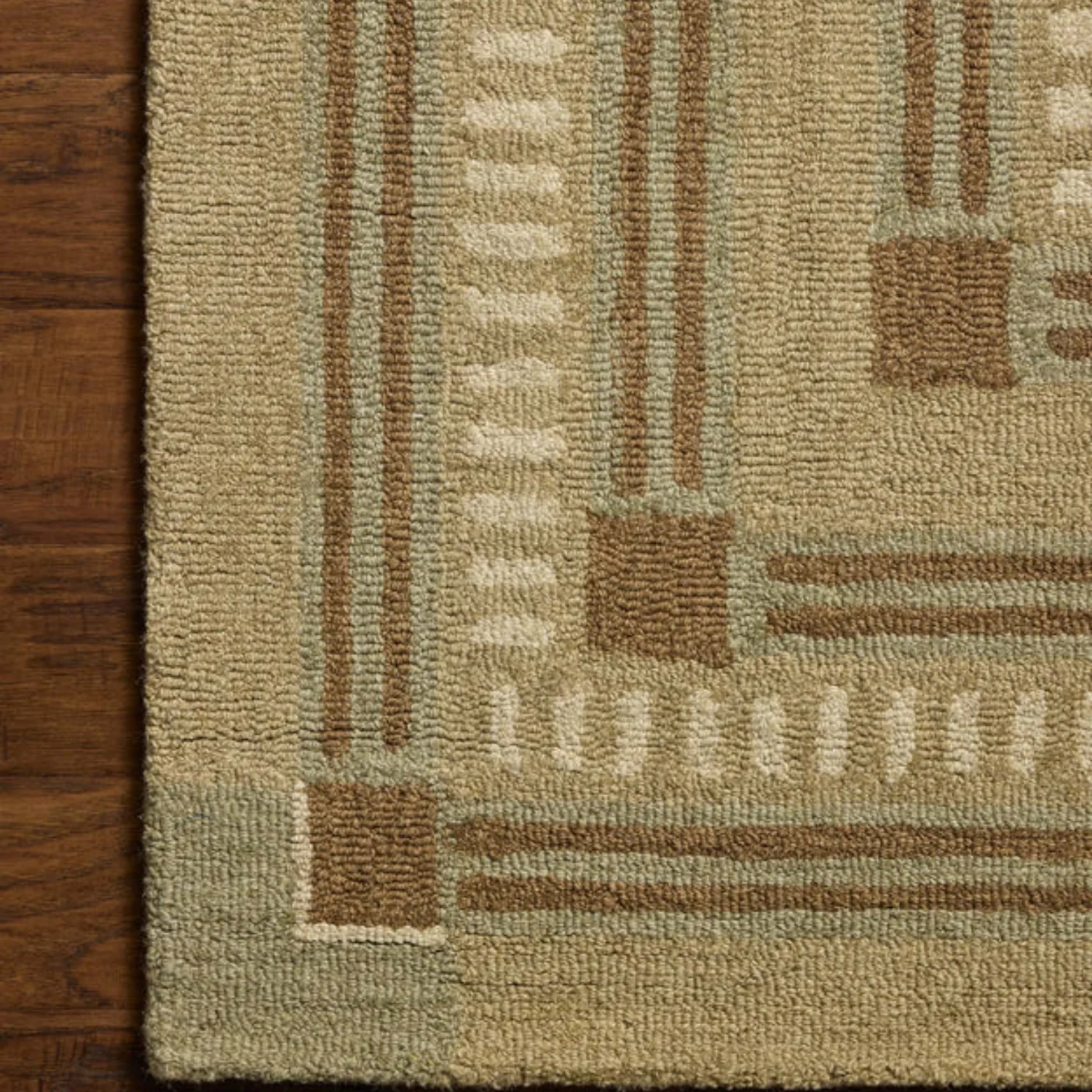 Chris Loves Julia x Loloi Alfie Green/Natural Wool Rug - Image 3