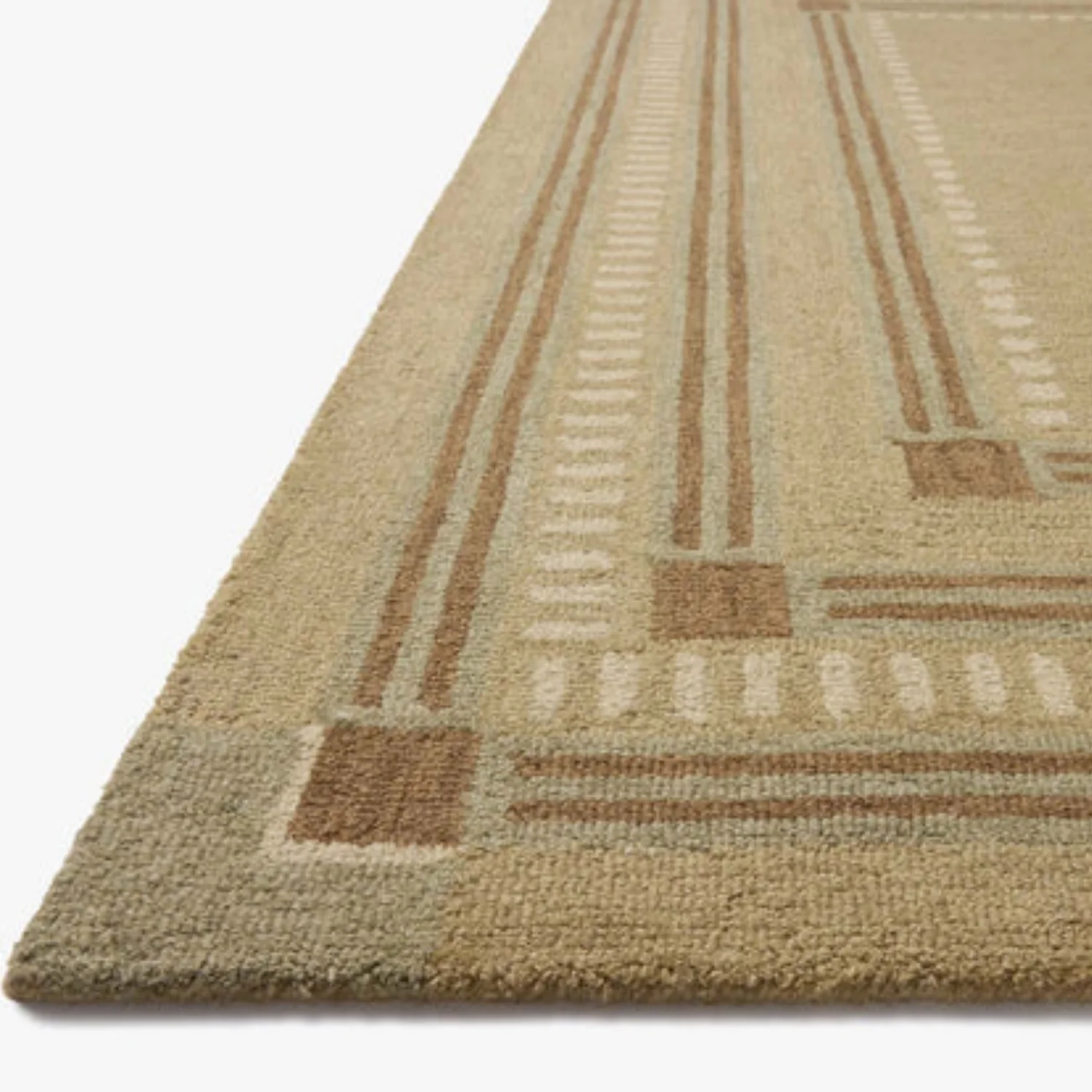 Chris Loves Julia x Loloi Alfie Green/Natural Wool Rug - Image 6