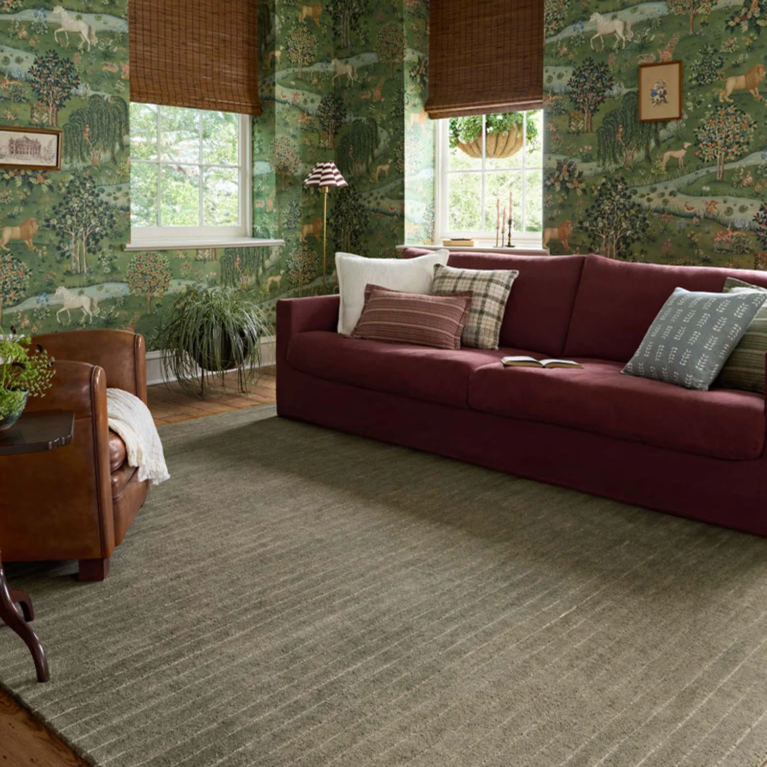 Chris Loves Julia x Loloi Henry Olive/Ivory Wool Rug - Image 2