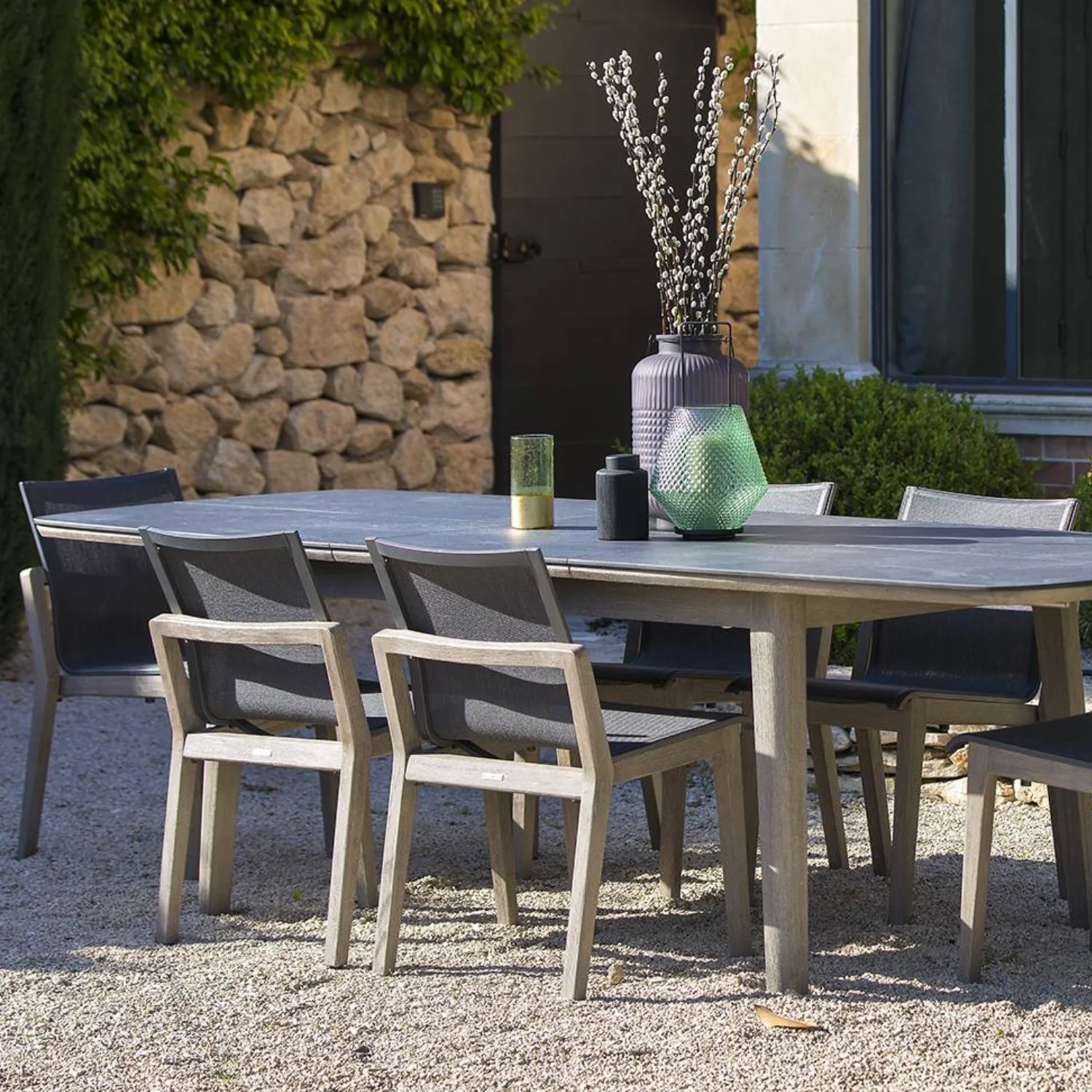 Copenhague Extension Dining Table - Slate Grey - Image 4