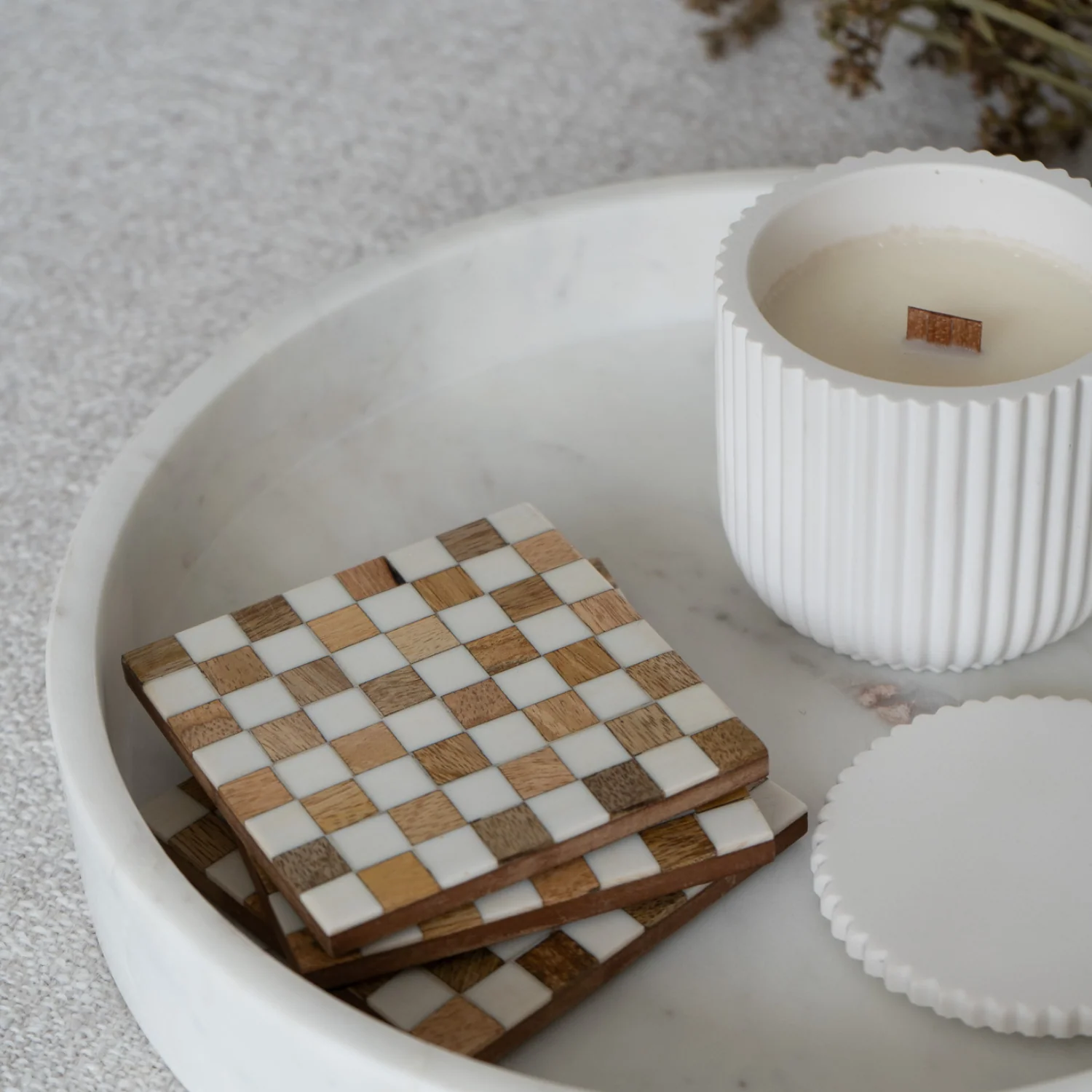 Cream Grooved Jar Wood Wick Candle - Orange + Ginger - Image 6