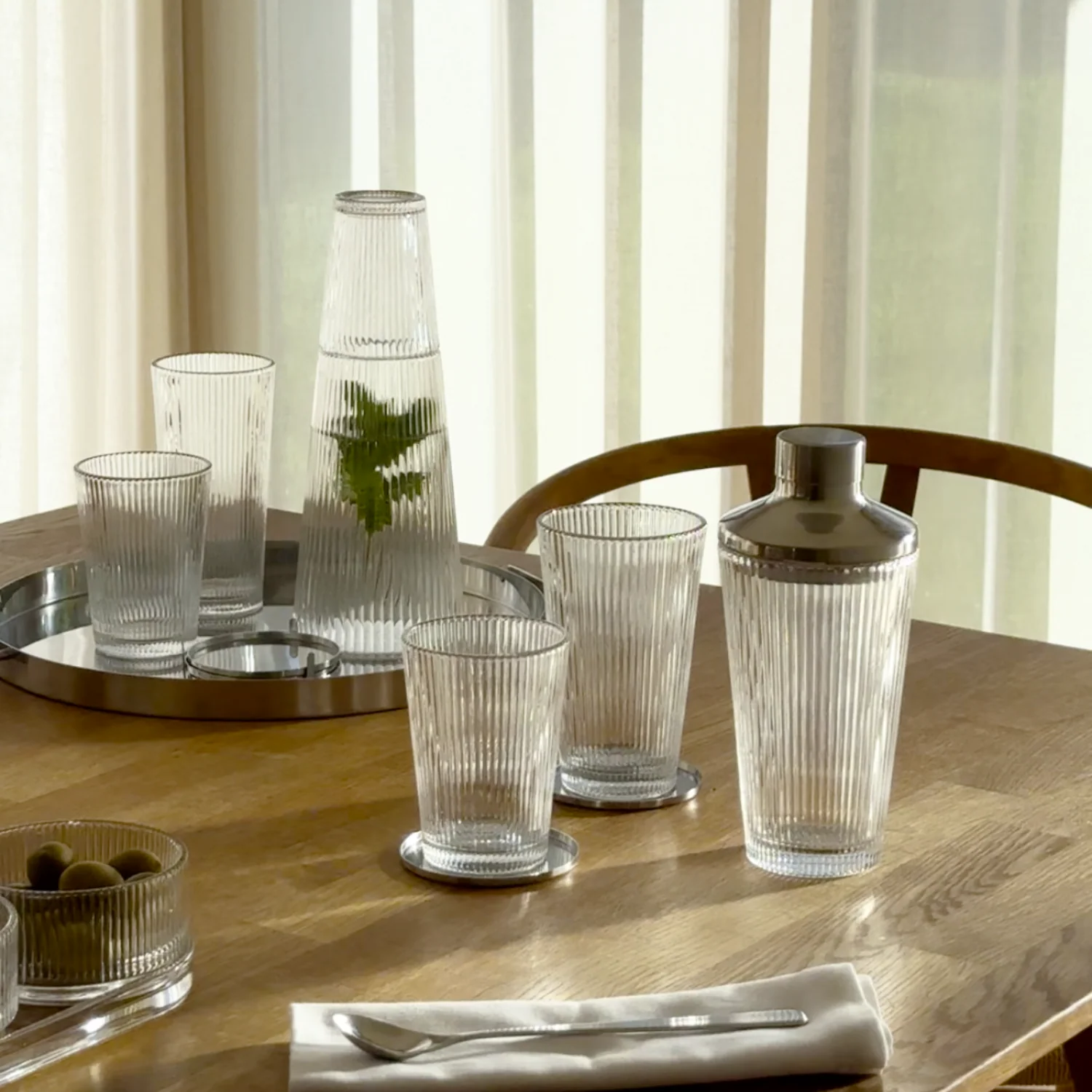 Crinkle 12oz Glass Tumbler Set of 4 - Image 5