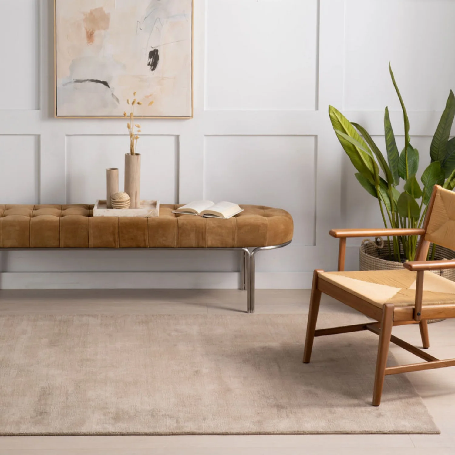 Dash & Albert Alva Hand Loom Knotted Wool/Viscose Rug - Taupe - Image 8