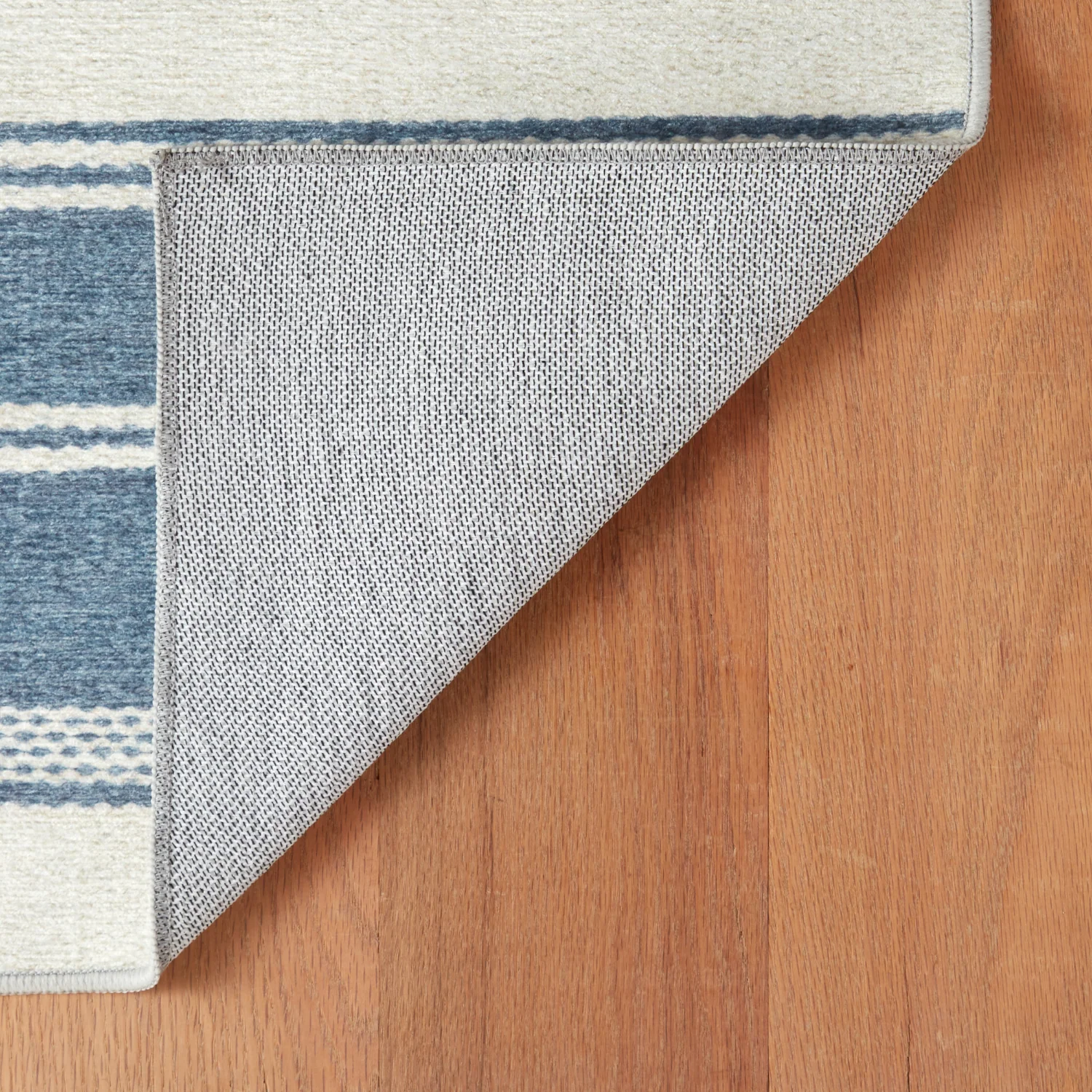 Dash & Albert Bowman Stripe Blue Washable Rug - Image 2