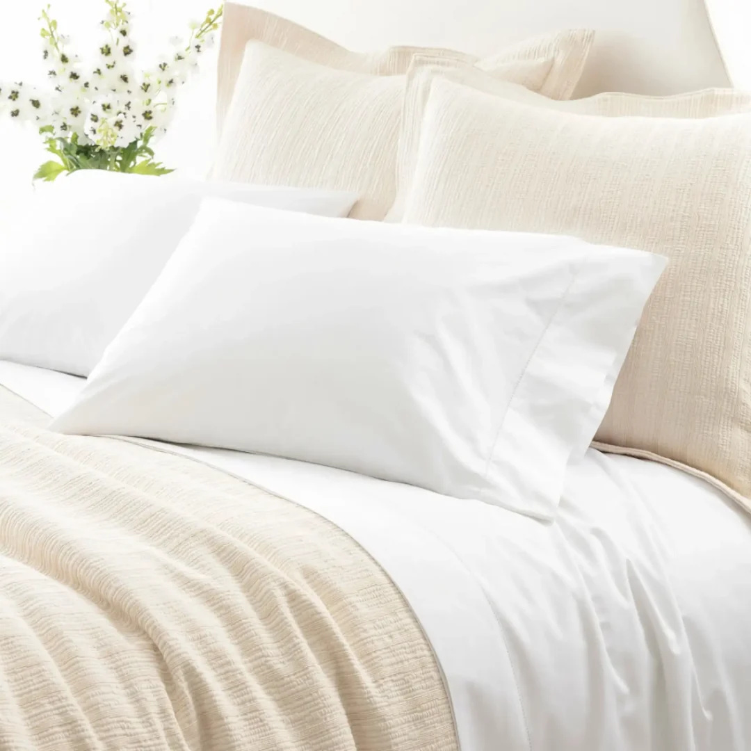 Dash & Albert Hemstitch Sheet Set Classic - White
