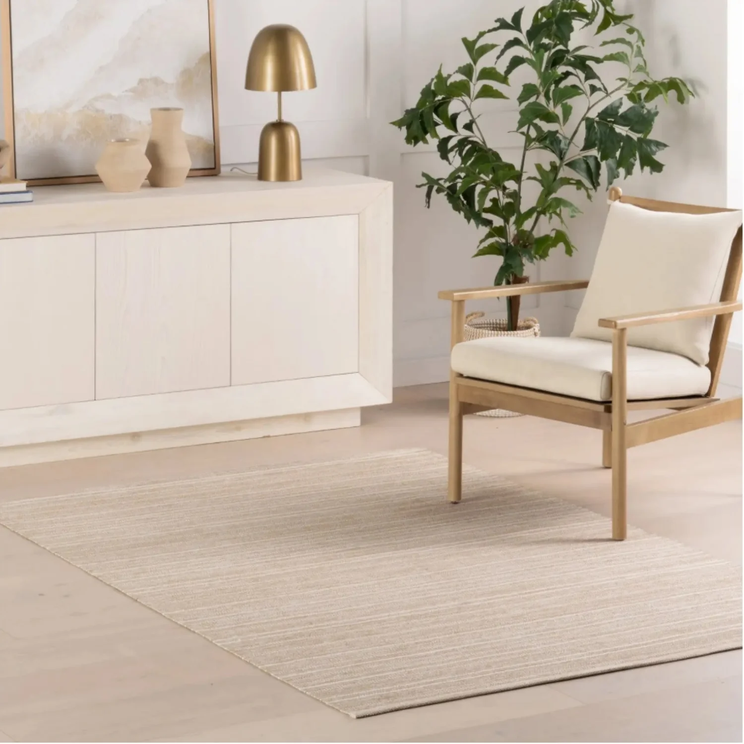 Dash & Albert Skipper Stripe Khaki Handwoven Indoor/Outdoor Rug - Image 2
