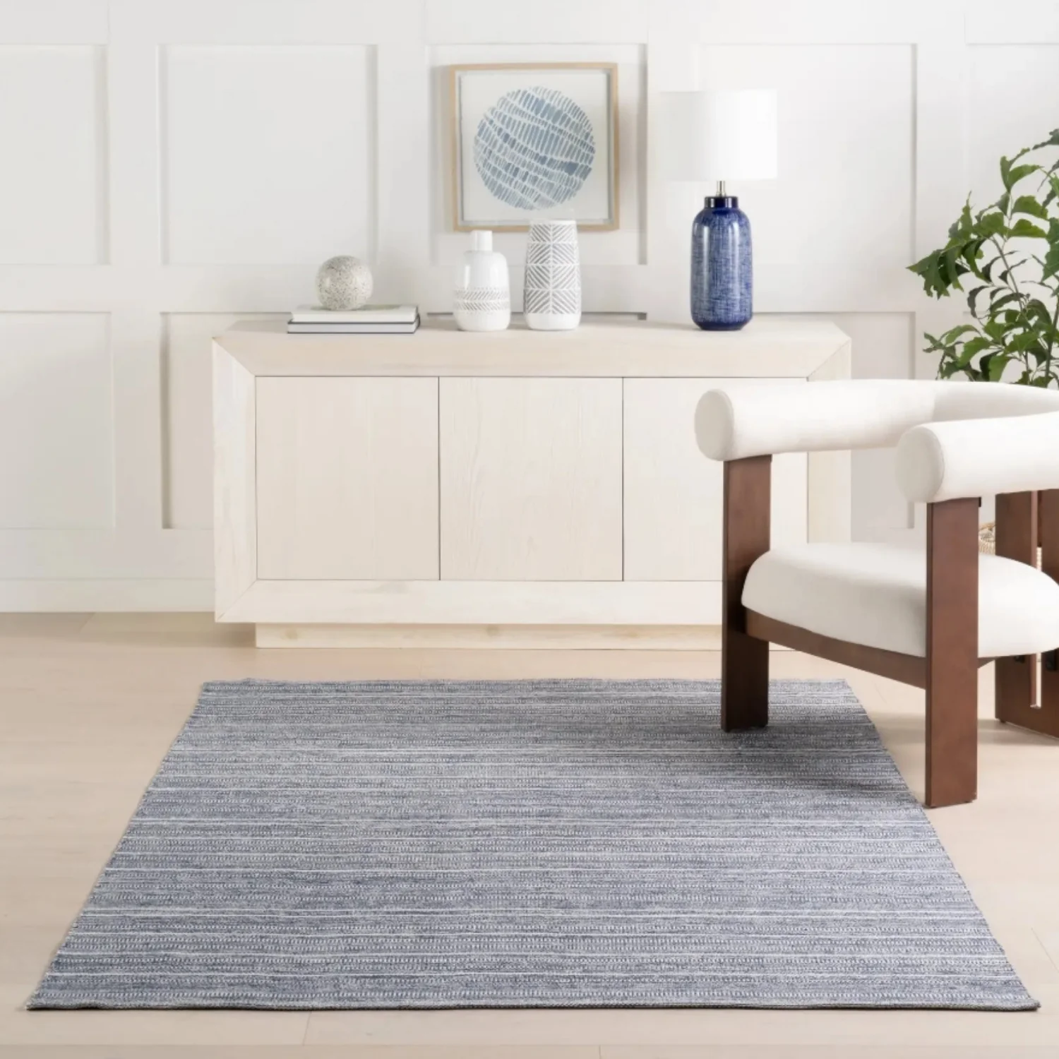 Dash & Albert Skipper Stripe Navy Handwoven Indoor/Outdoor Rug - Image 2