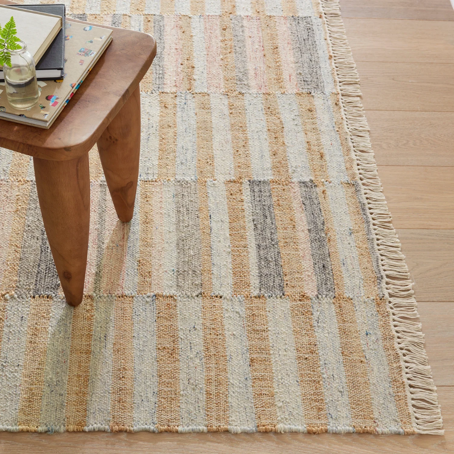 Dash & Albert Ravel Stripe Blue/Natural Handwoven Wool Rug - Image 3