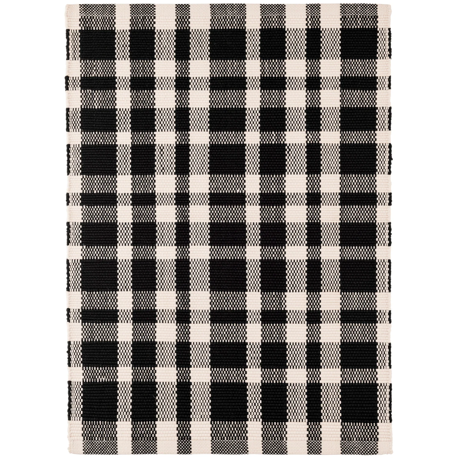 Dash & Albert Tattersall Black Indoor/Outdoor Rug