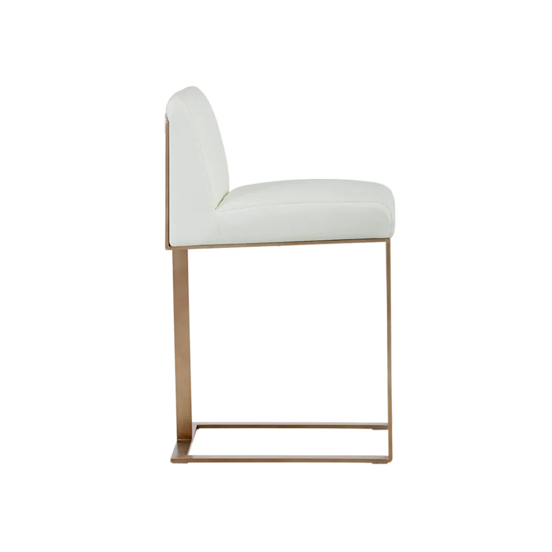 Dean Brass/White Counter Stool - Image 2