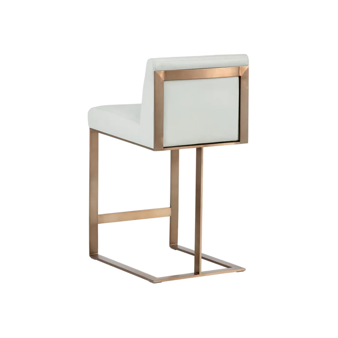 Dean Brass/White Counter Stool - Image 3