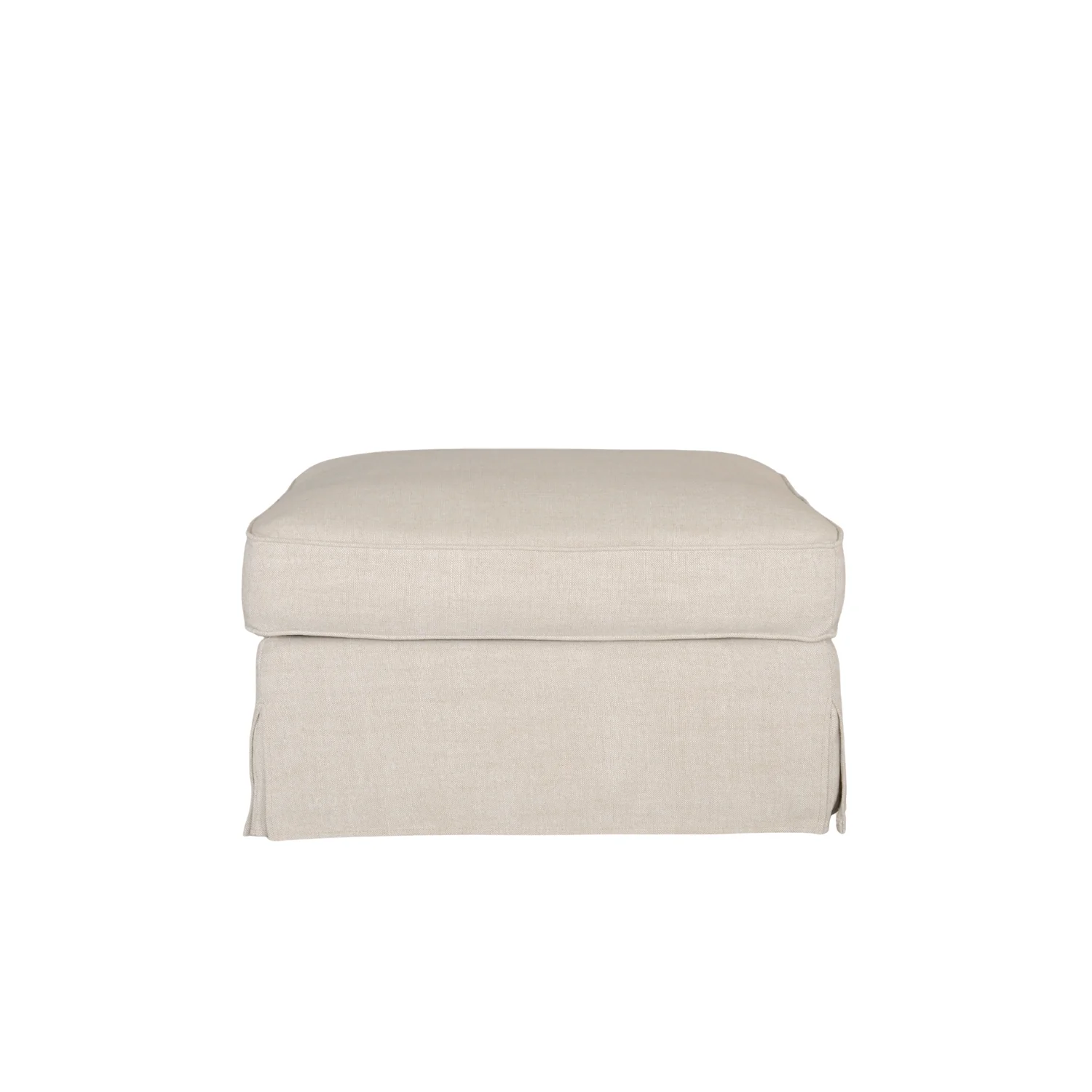 Denver Slipcover Ottoman - Linen Natural - Image 4