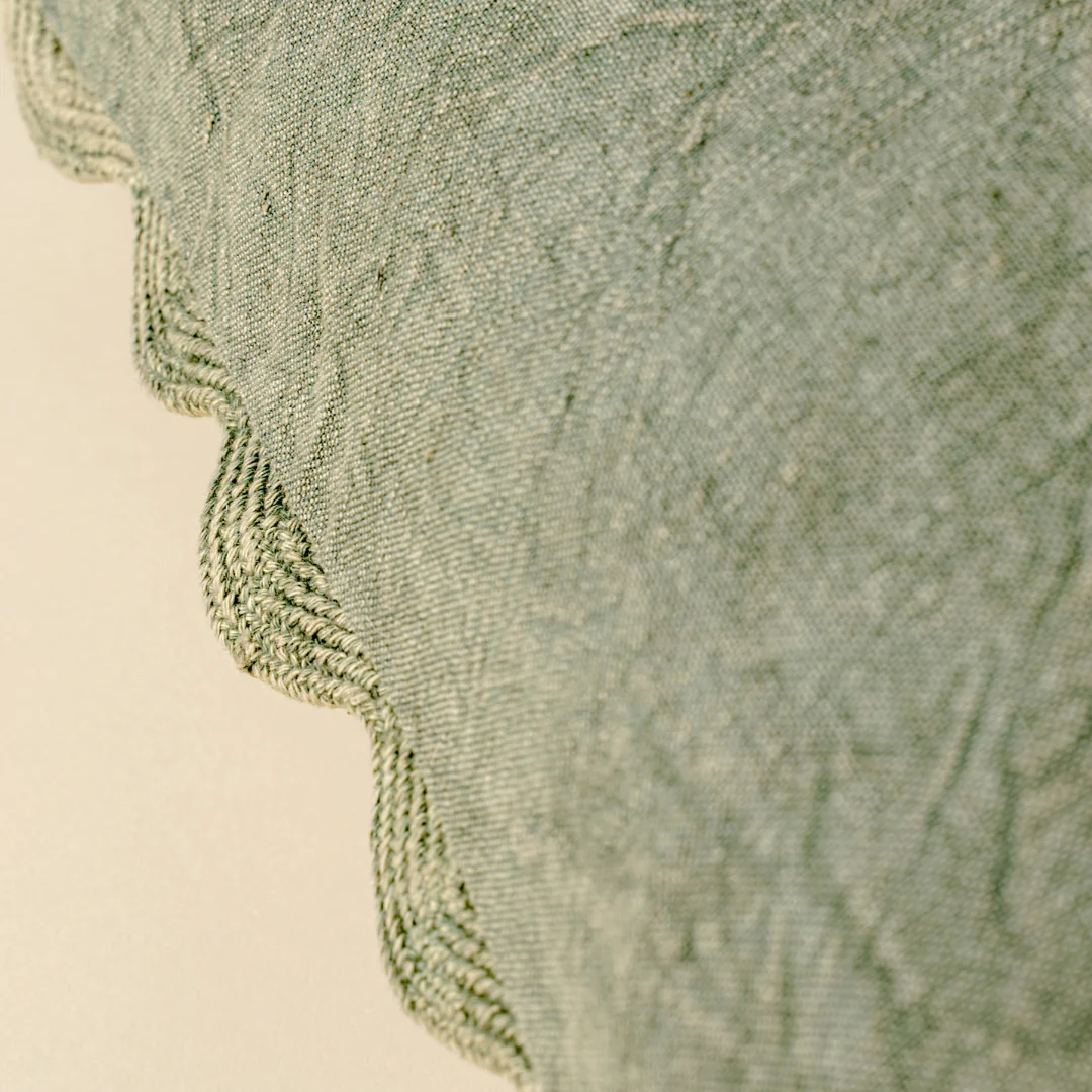 Distressed Scallop Toss Pillow - Sage Green - Image 4
