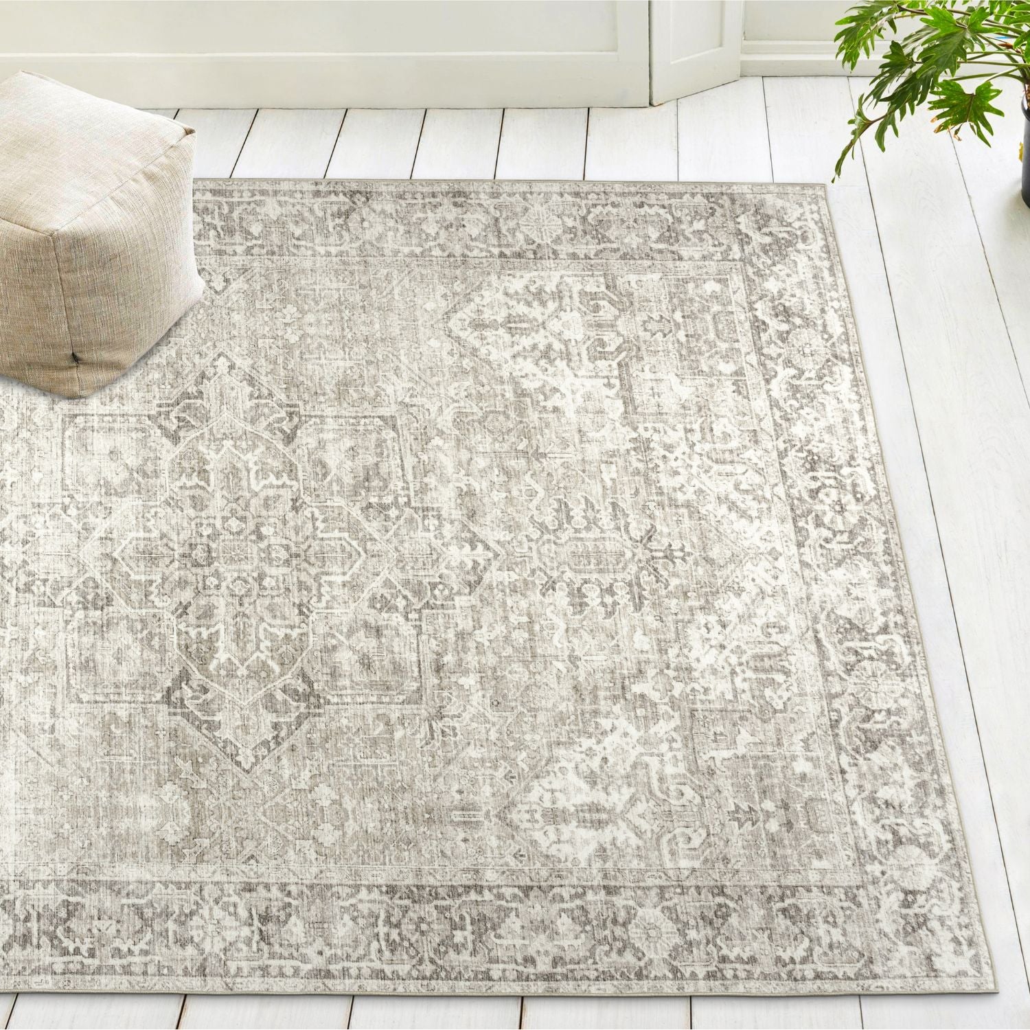Ember Beige/Ivory Washable Rug - Image 13
