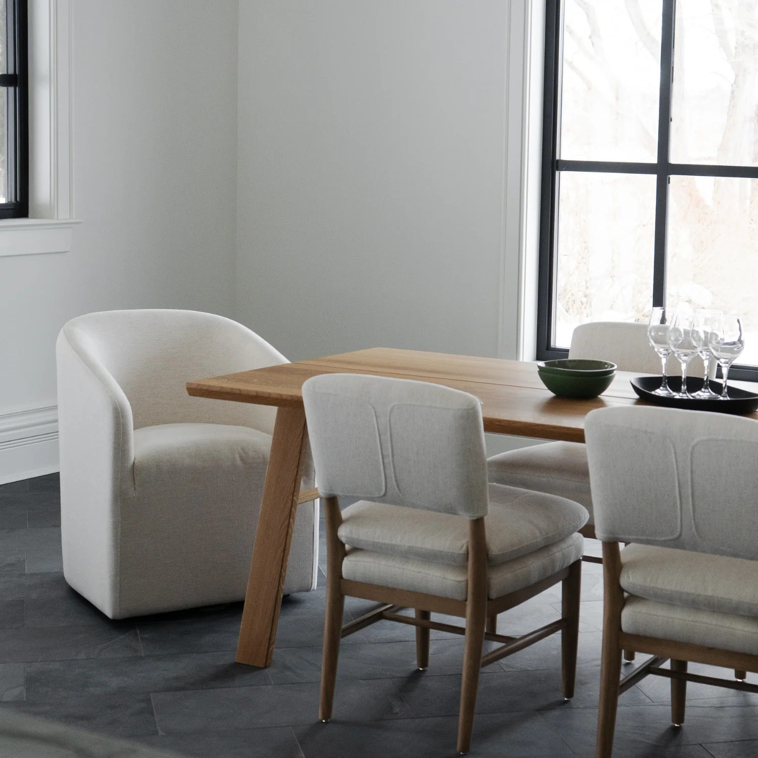 Fairbank Dining Arm Chair - Crypton® Nomad Snow - Image 2
