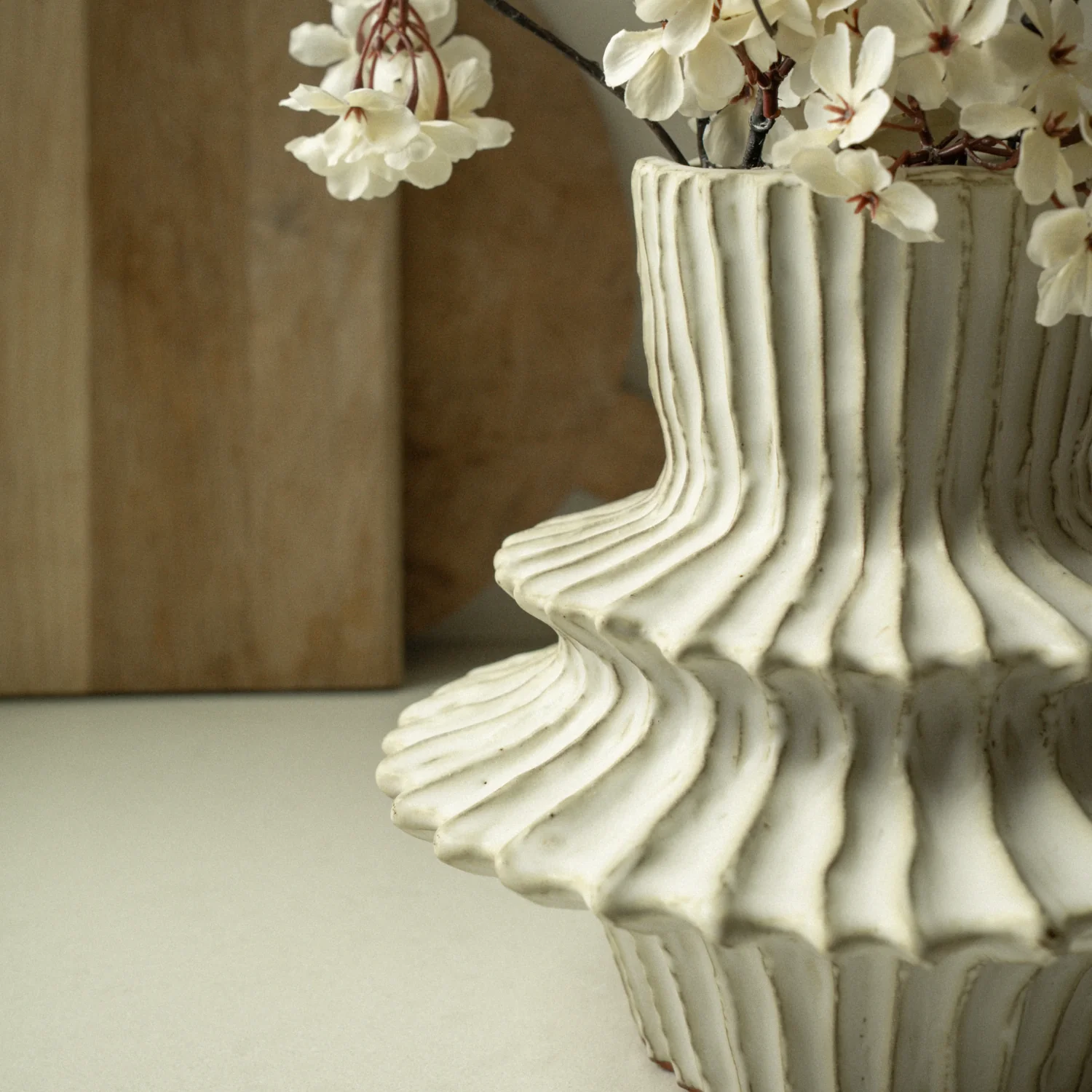 Flare Stoneware Wide Vase - Image 3