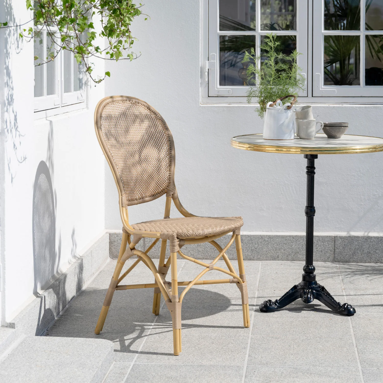 Florence Alu-Rattan Dining Side Chair w/ Cushion - Image 2