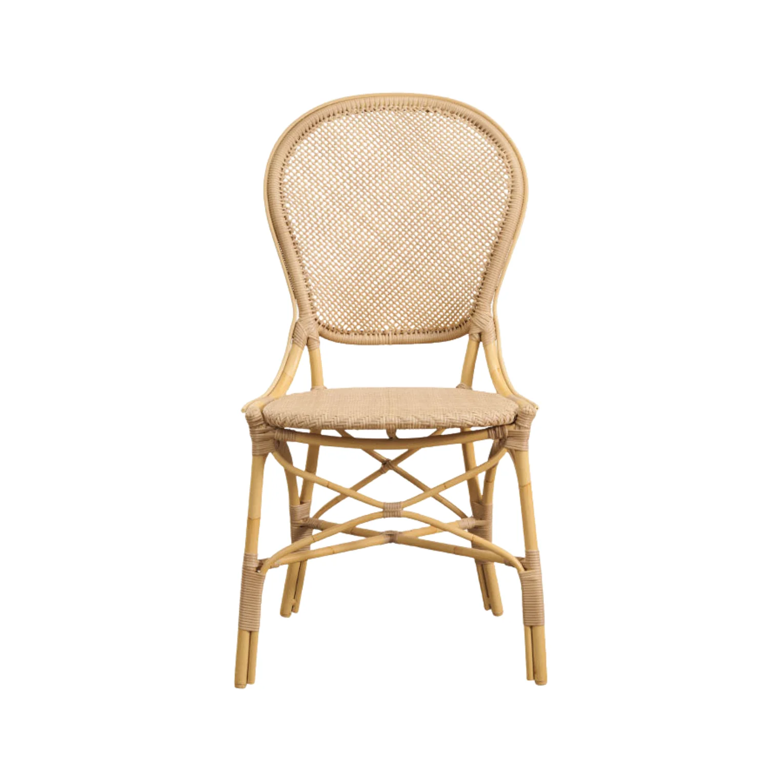 Florence Alu-Rattan Dining Side Chair w/ Cushion - Image 3