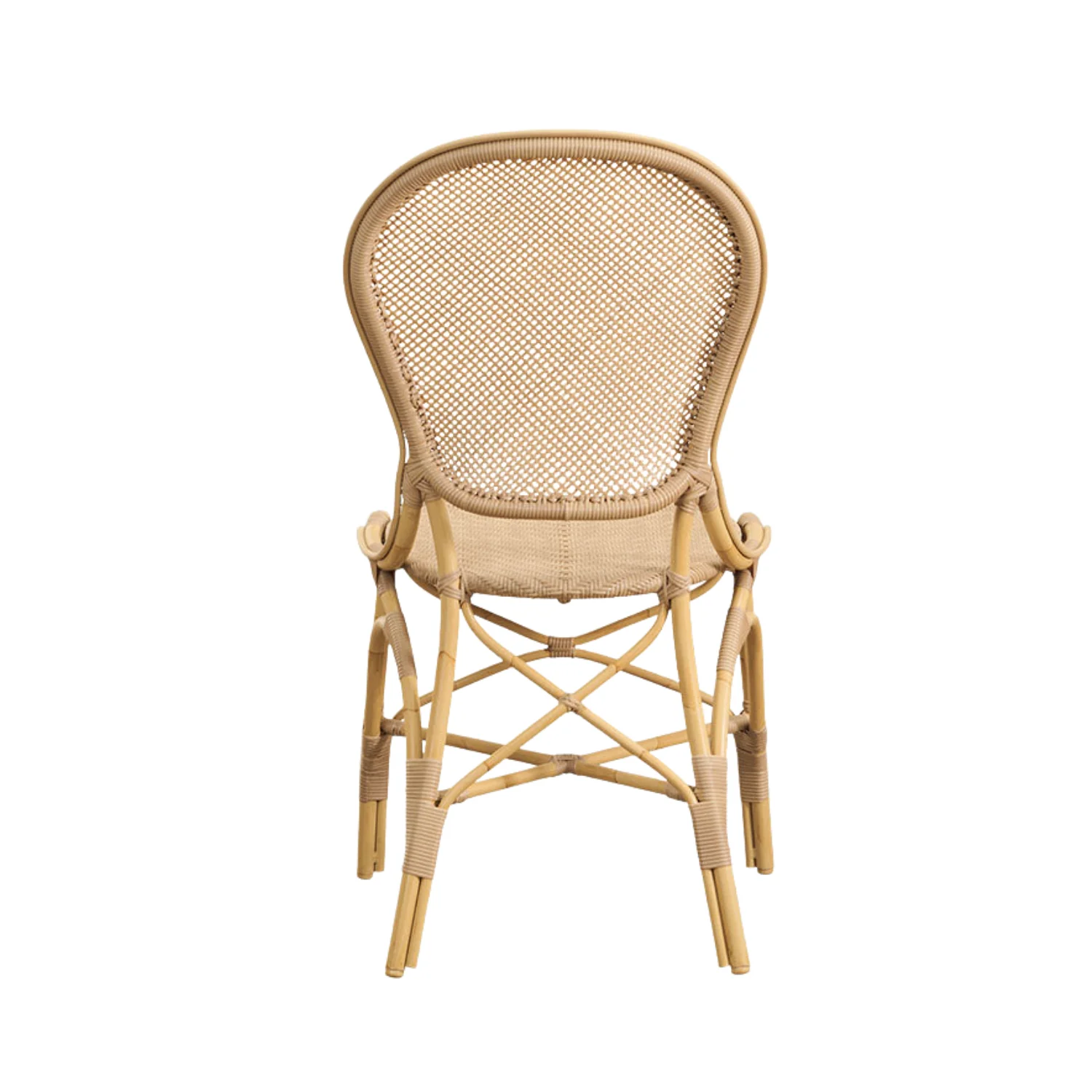Florence Alu-Rattan Dining Side Chair w/ Cushion - Image 5