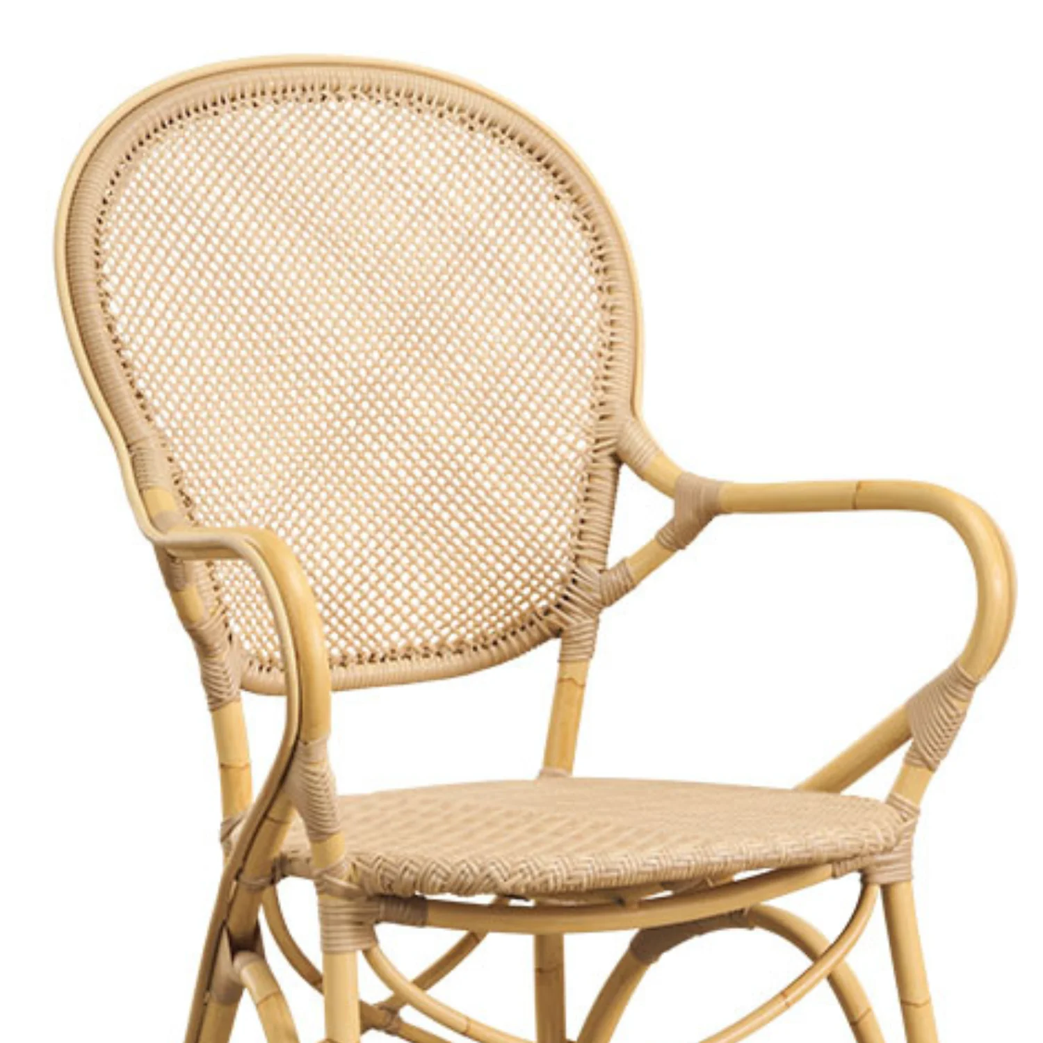 Florence Alu-Rattan Dining Arm Chair w/ Cushion - Image 8