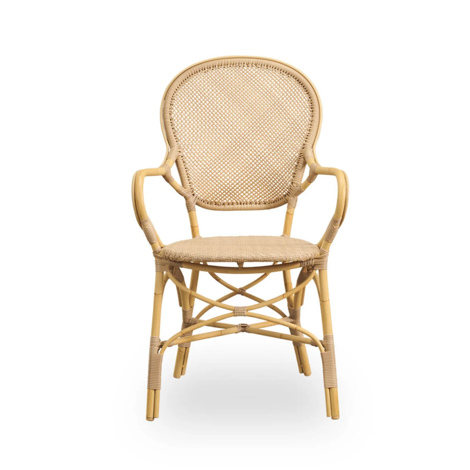 Florence Alu-Rattan Dining Arm Chair w/ Cushion - Image 5