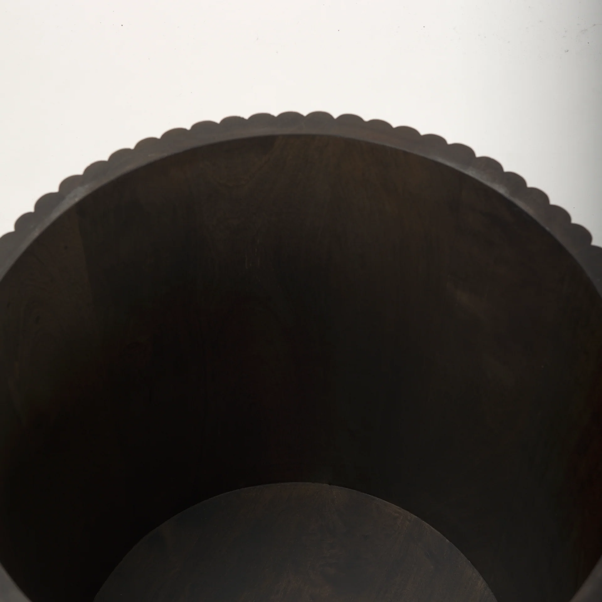 Fluted Espresso Brown Side Table w/ Storage - Image 6