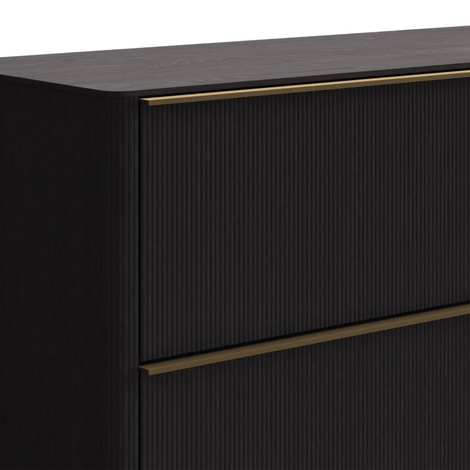Fluted Oak Dresser - Charcoal - Image 4