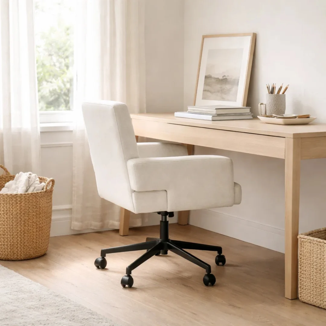 Fredericton Swivel Office Chair - Crypton® Nomad Snow - Image 2