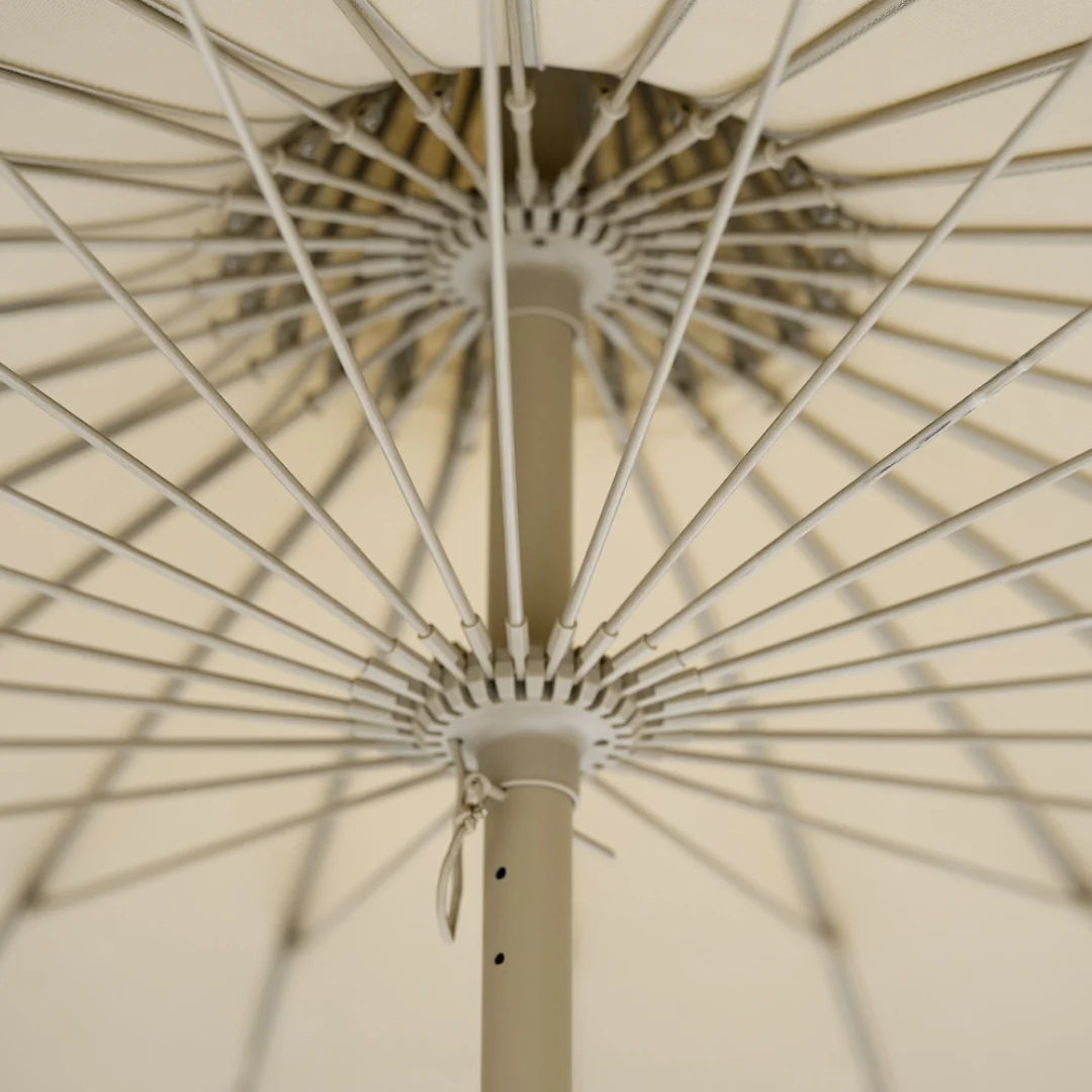 Fringe 8' Round Garden Umbrella - Sand Beige - Image 7