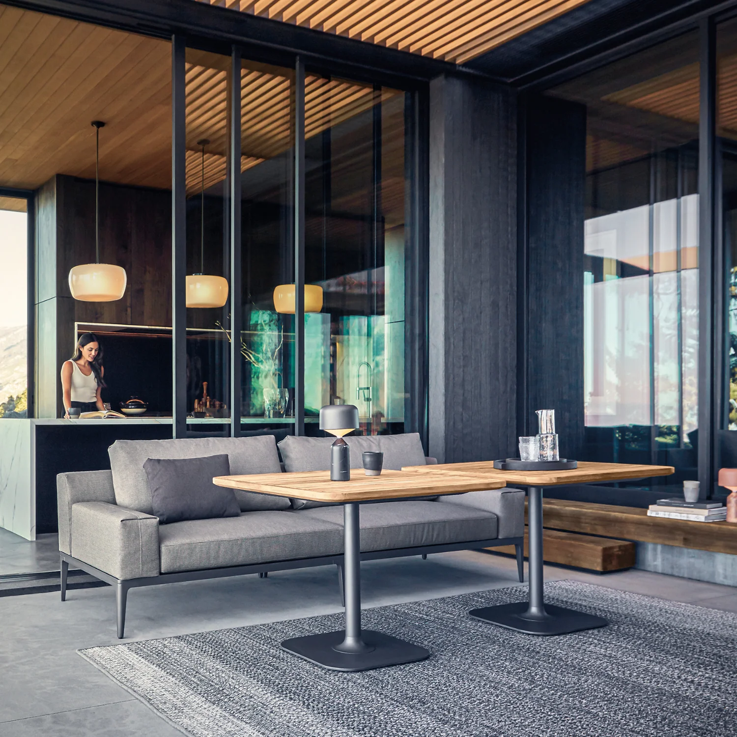 Gloster Grid Left/Right Dining Sofa - Image 2