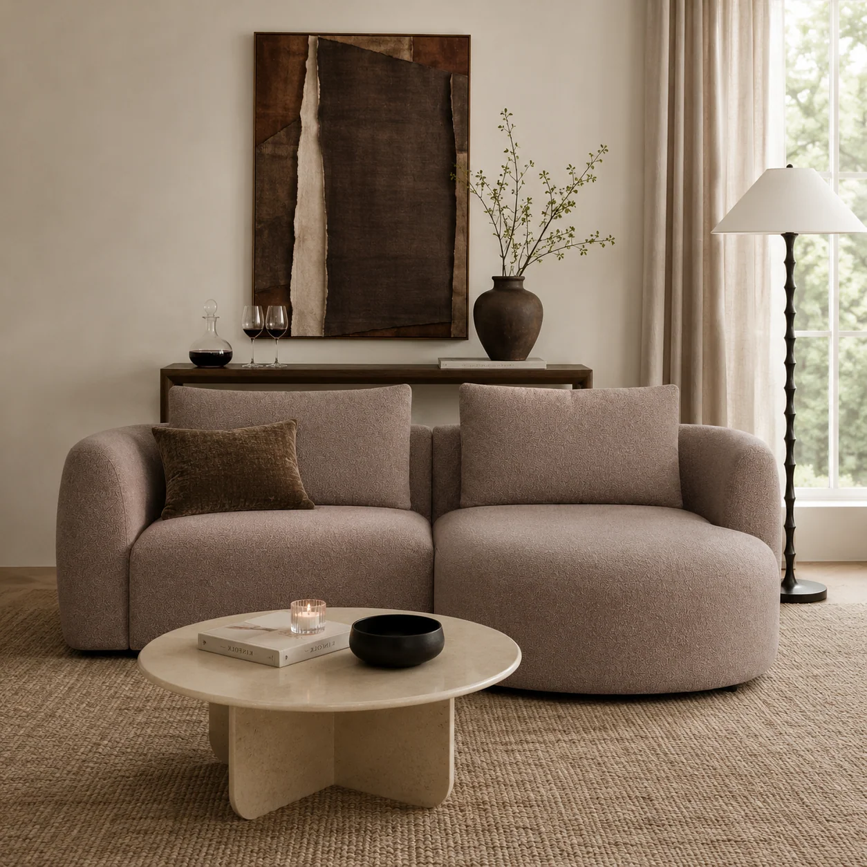 Granville 2pc Chaise Sectional - Brisbane Mink - Image 2