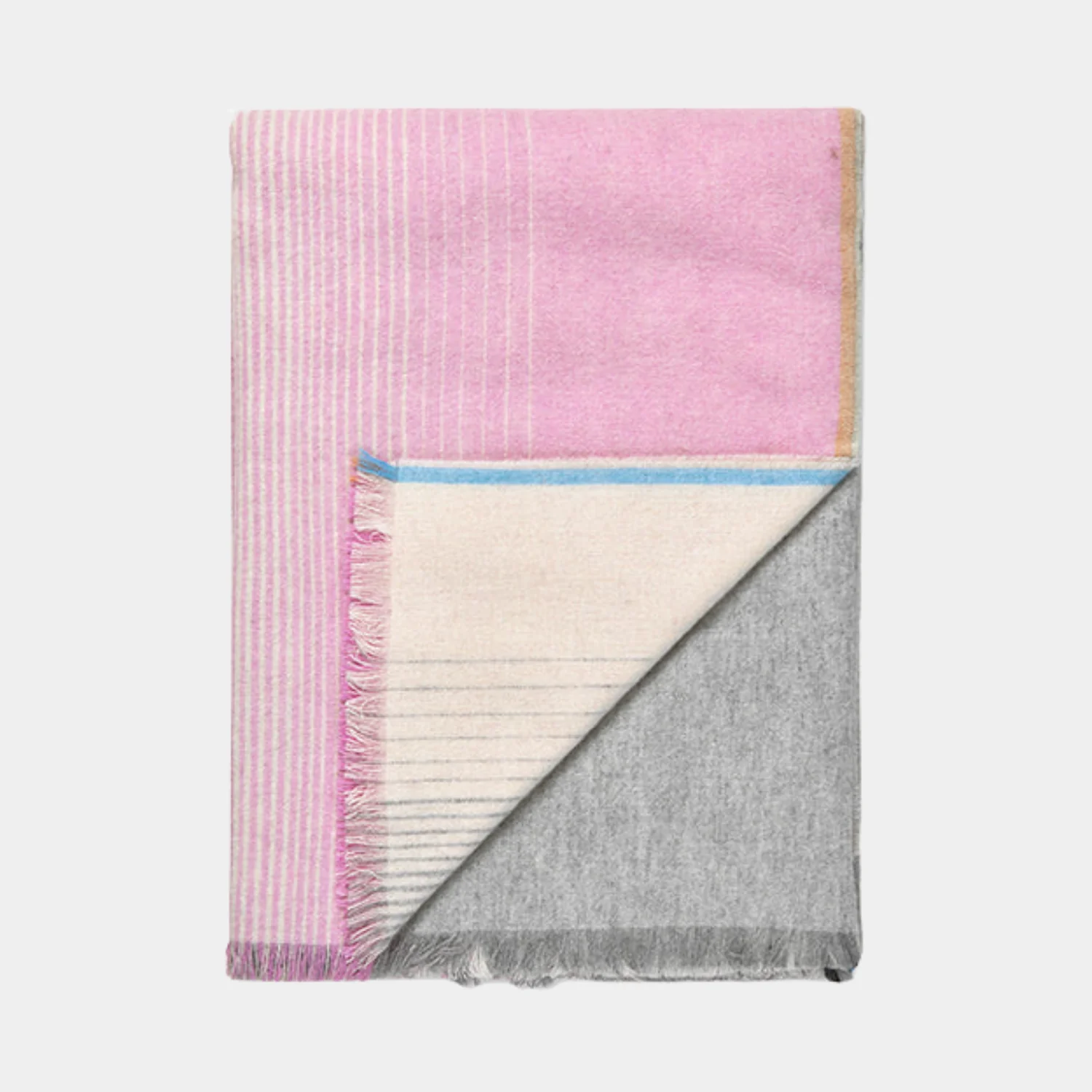 Graphic Pink/Grey Wool Throw - Image 4