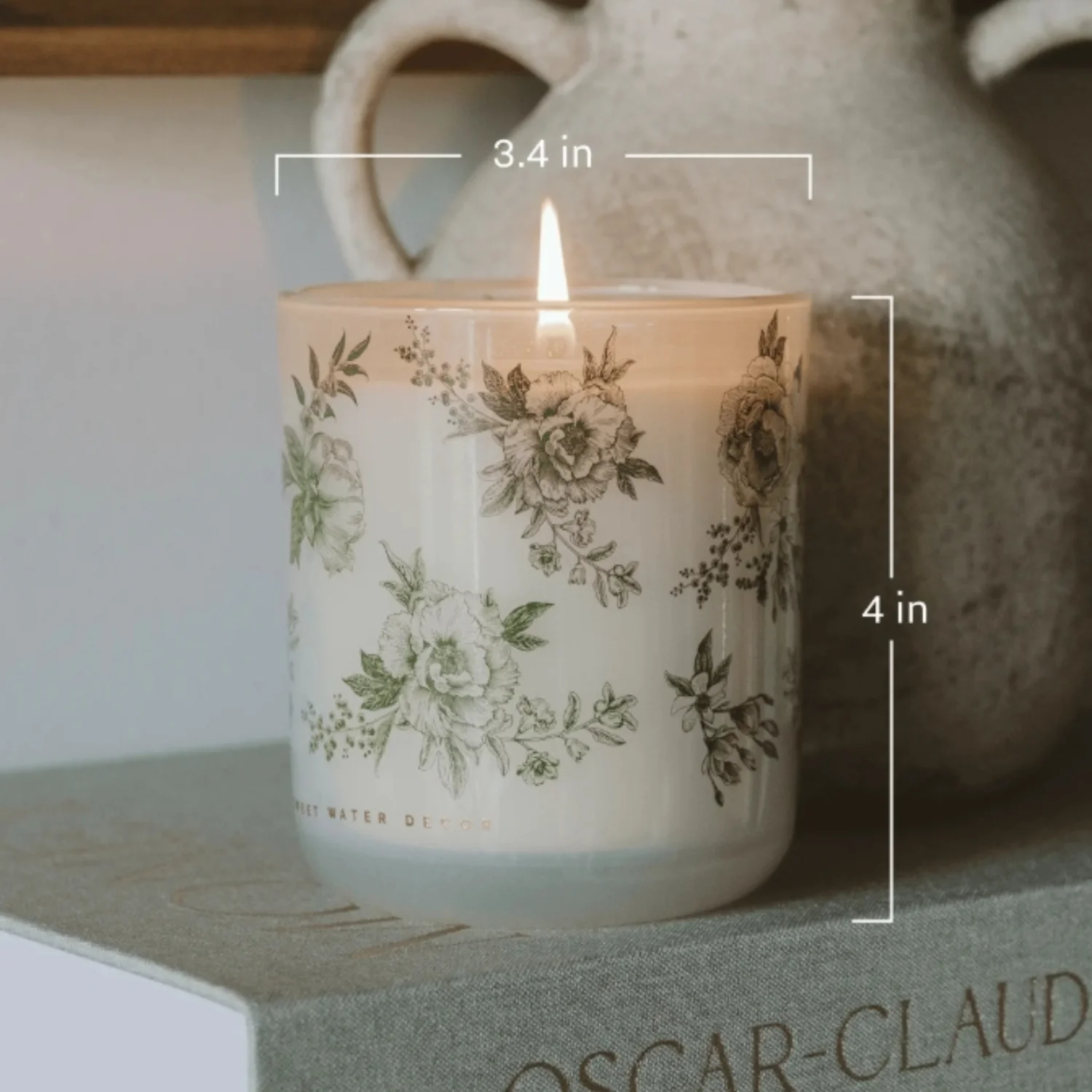 Green Botanical Bloom 12oz Glass Candle - Image 4