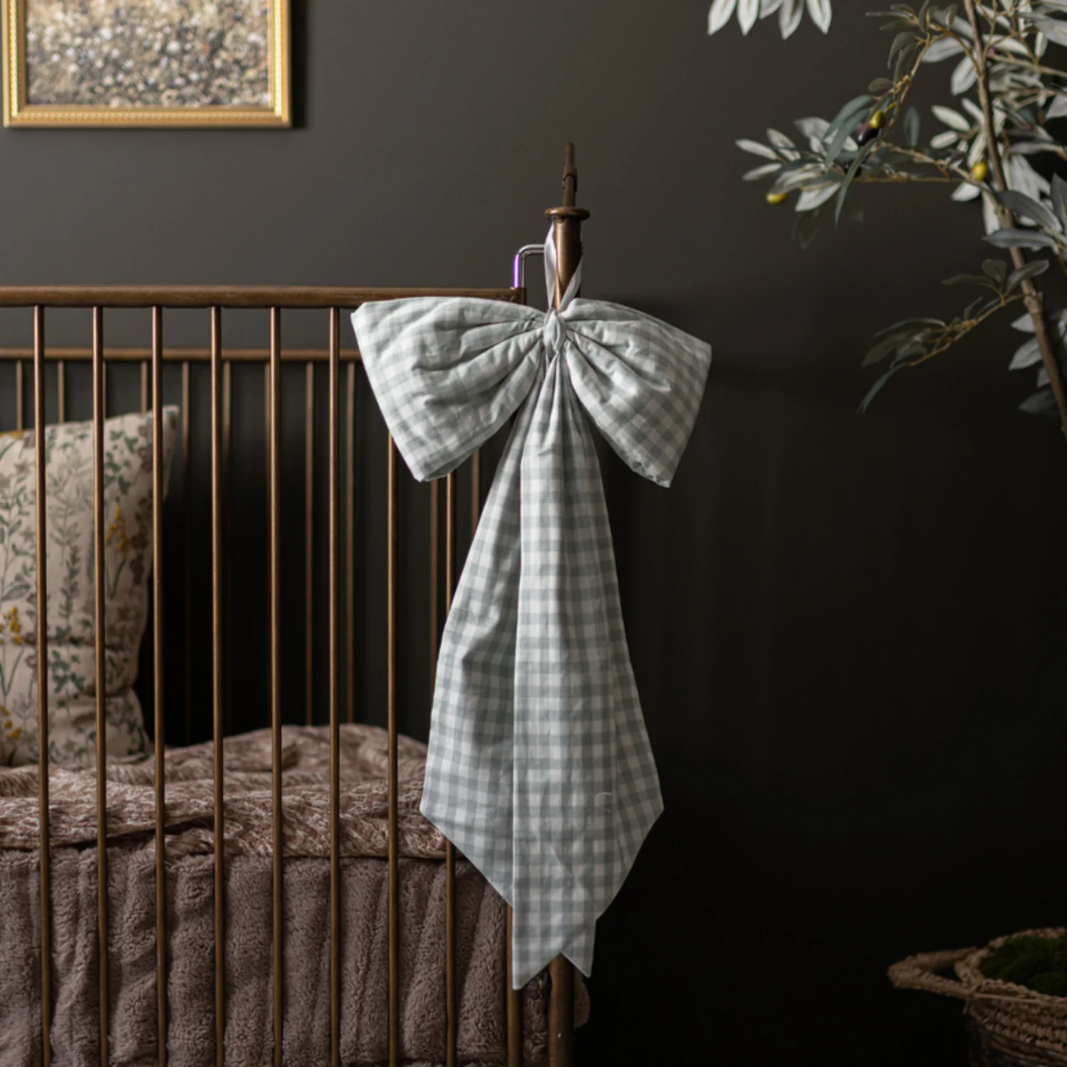 Green Gingham Fabric Bows - Image 2