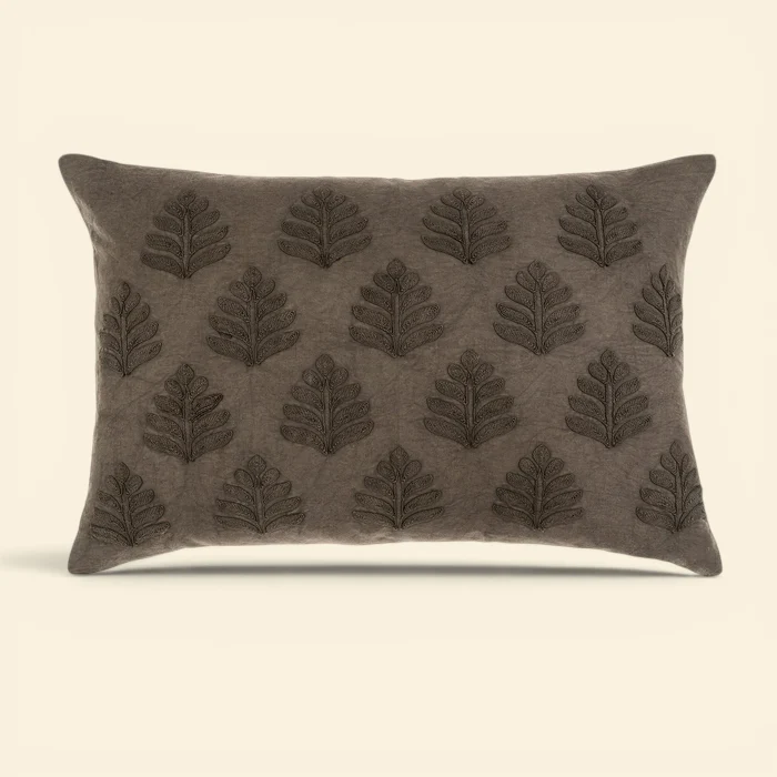 Grove Linen Kidney Pillow - Charcoal
