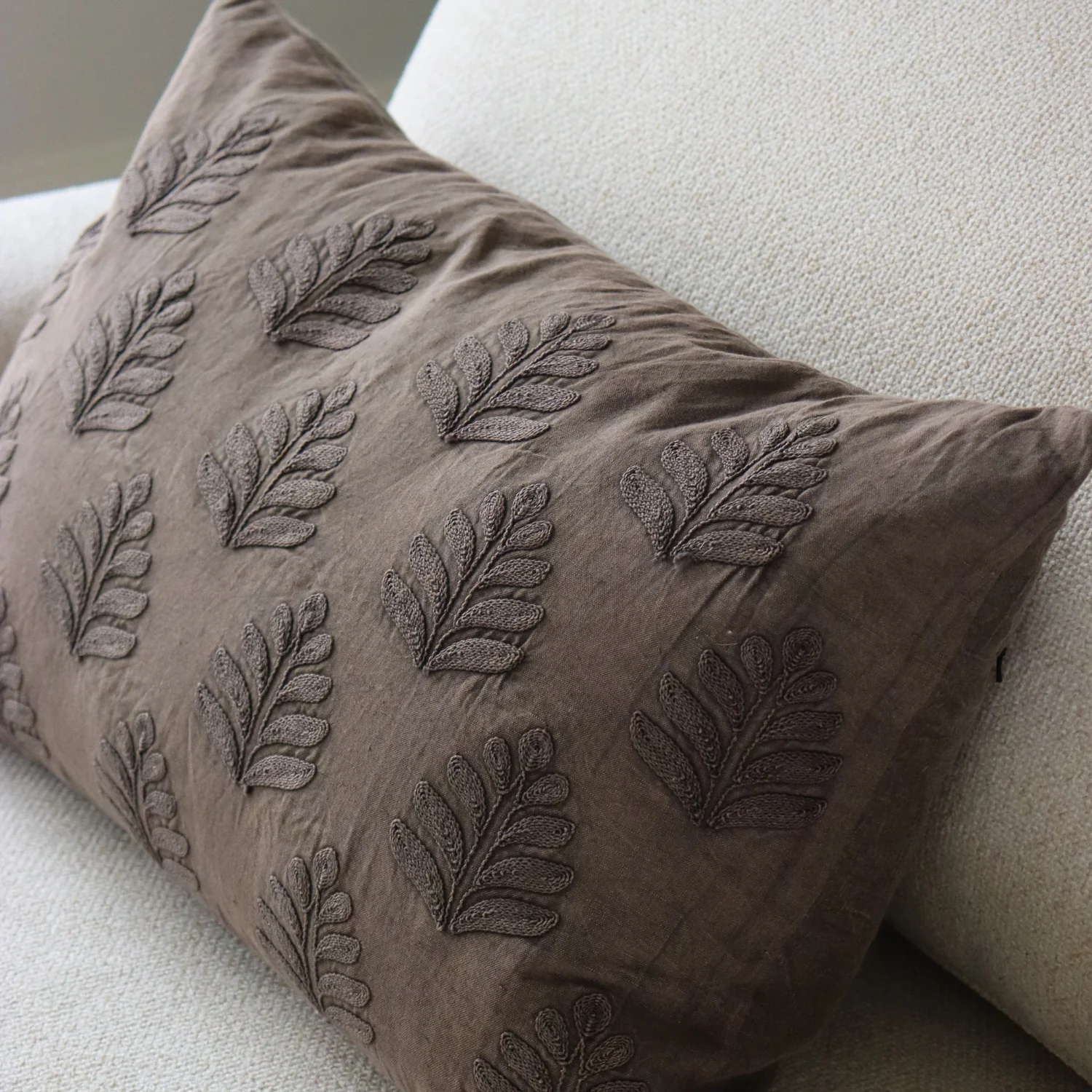 Grove Linen Kidney Pillow - Charcoal - Image 3