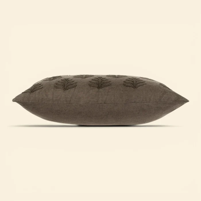 Grove Linen Kidney Pillow - Charcoal - Image 5