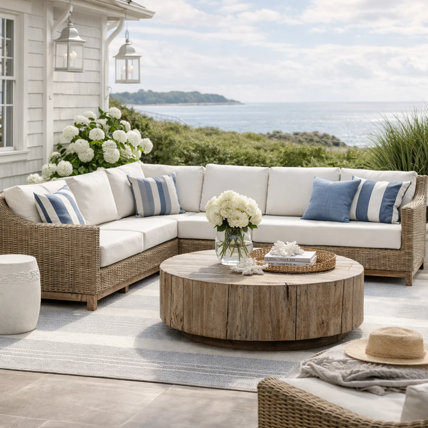 Harbour L-Shape 4-Piece Wicker Sectional - Image 2