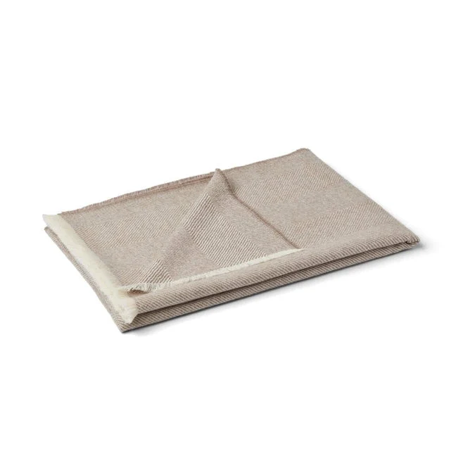 Herringbone Alpaca Wool Throw - Mushroom - Image 3
