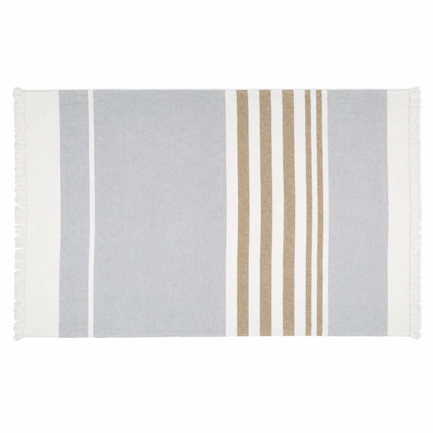 Homestead Fringe Linen Towel/Throw - Ash Stripe - Image 5
