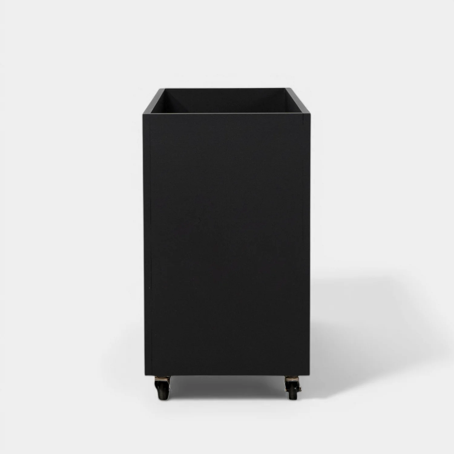 Hudson Metal 44" Rectangular Planter w/ Wheels - Matte Black - Image 4