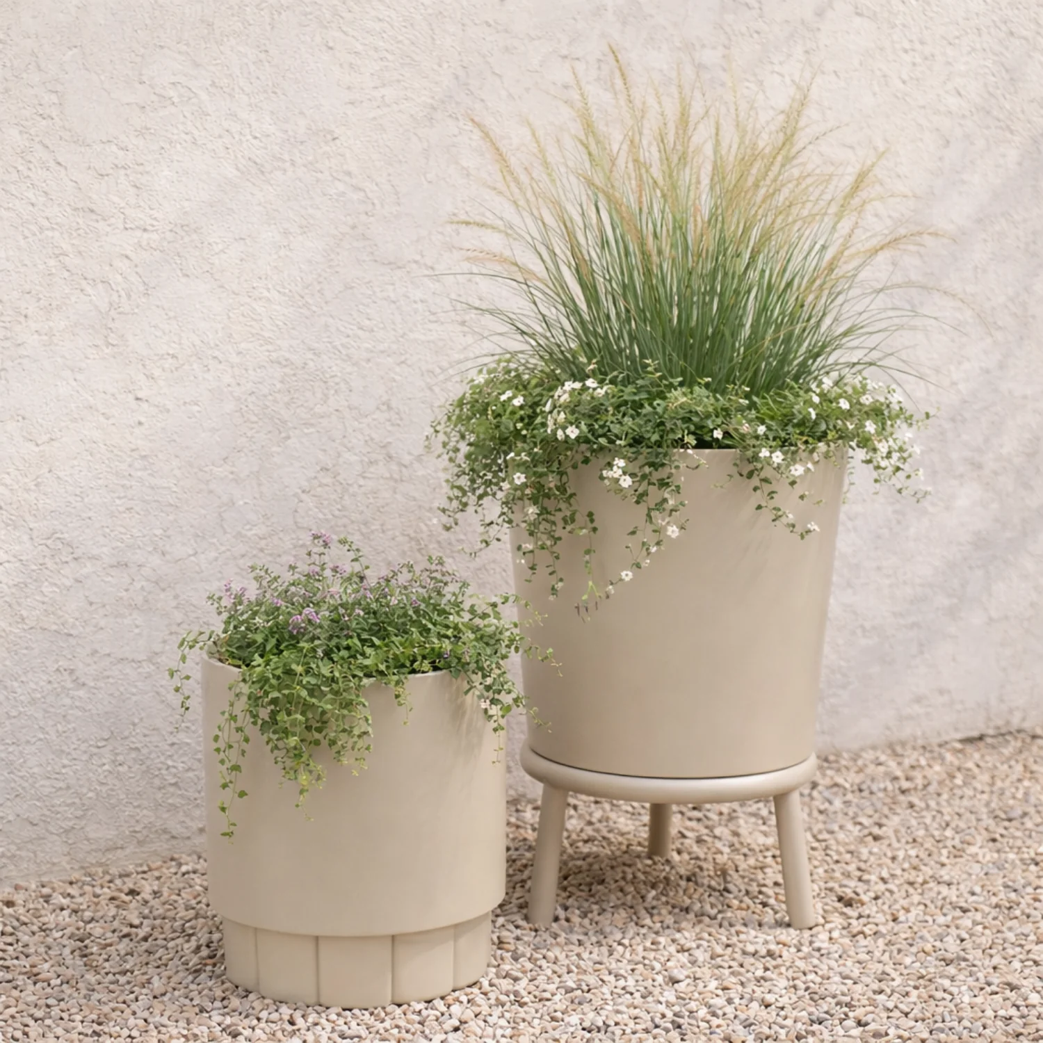 Hudson Metal Planter - Stone Taupe - Image 4