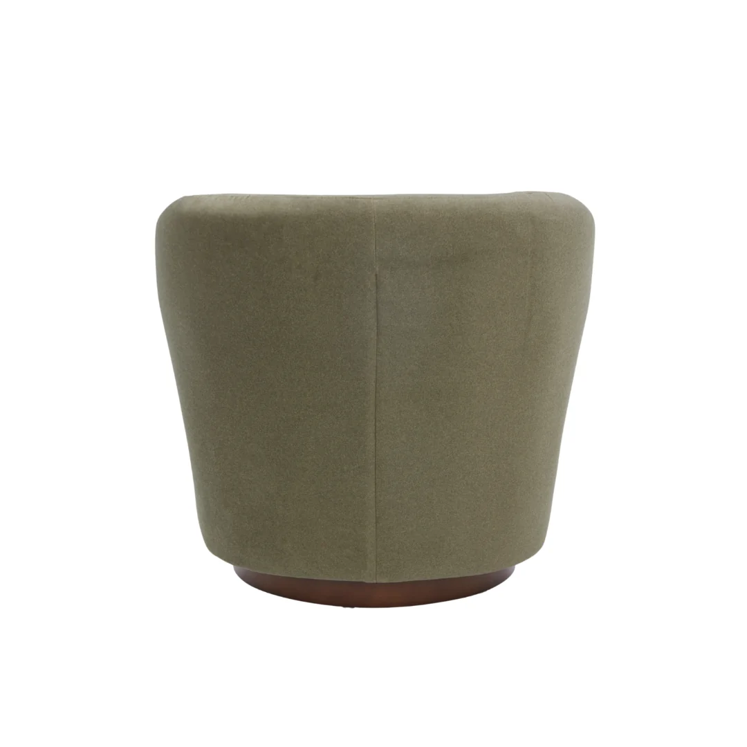 Hygge Swivel Lounge Chair - Forest green Matte Velvet - Image 5
