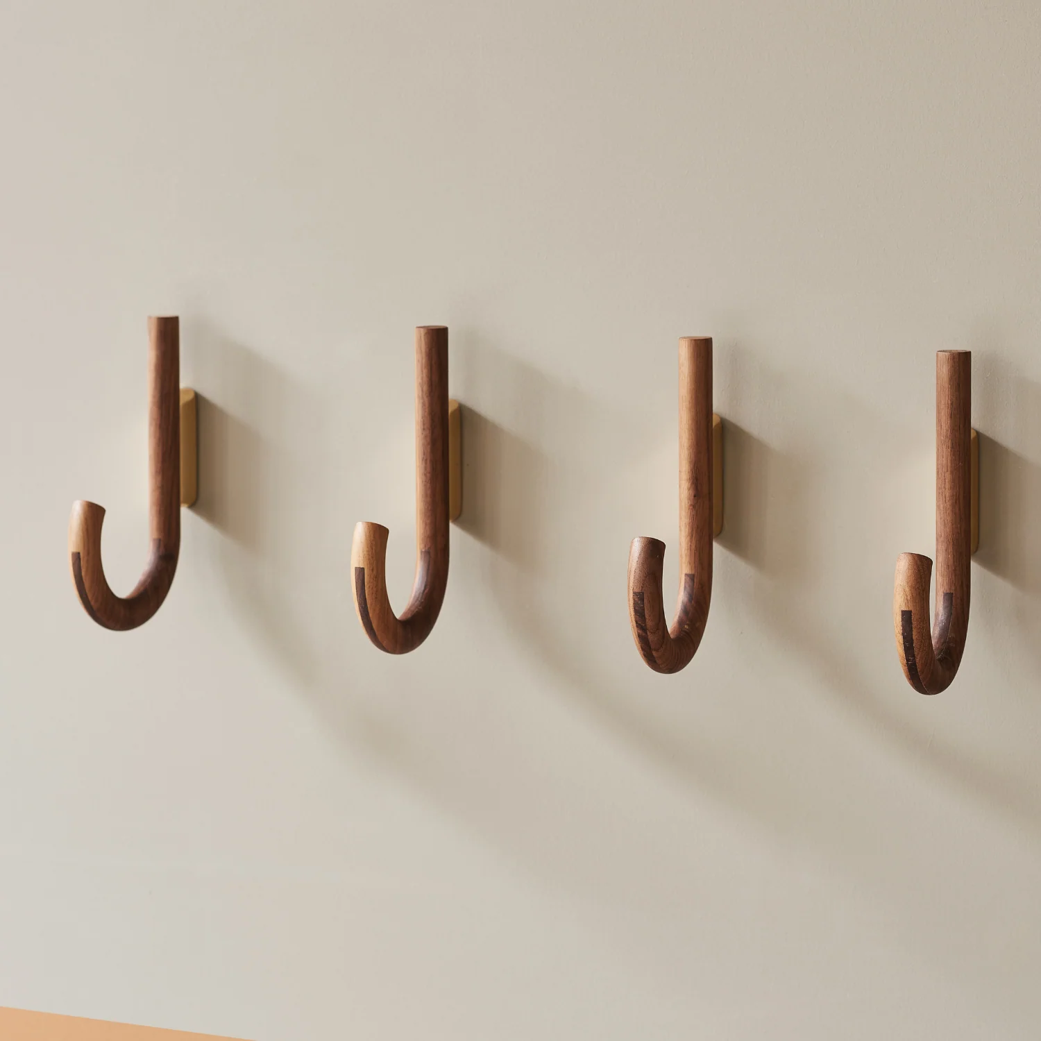 J Curve Walnut/Brass Wall Hook - Image 3