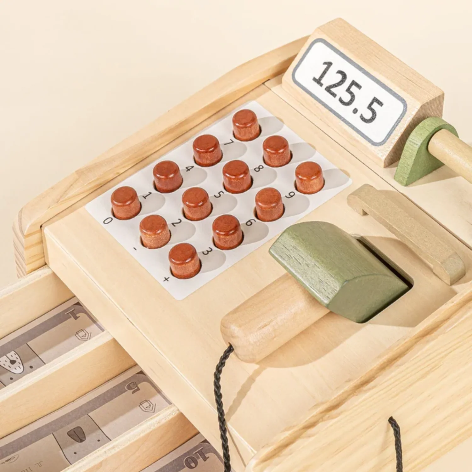 Kids Wood Cash Register Playset - Image 5